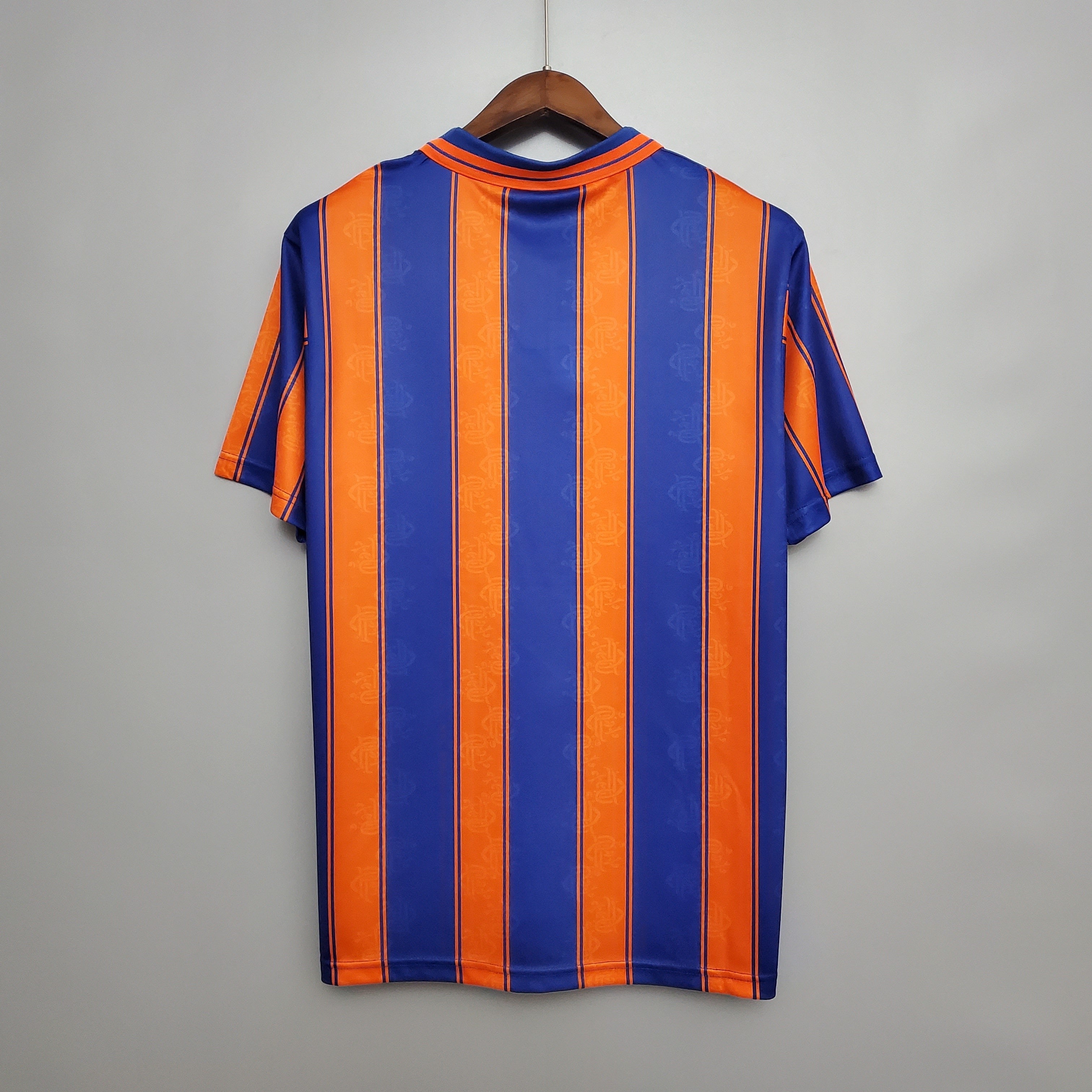 1990s Rangers Retro Football Shirt | Blue Orange Home