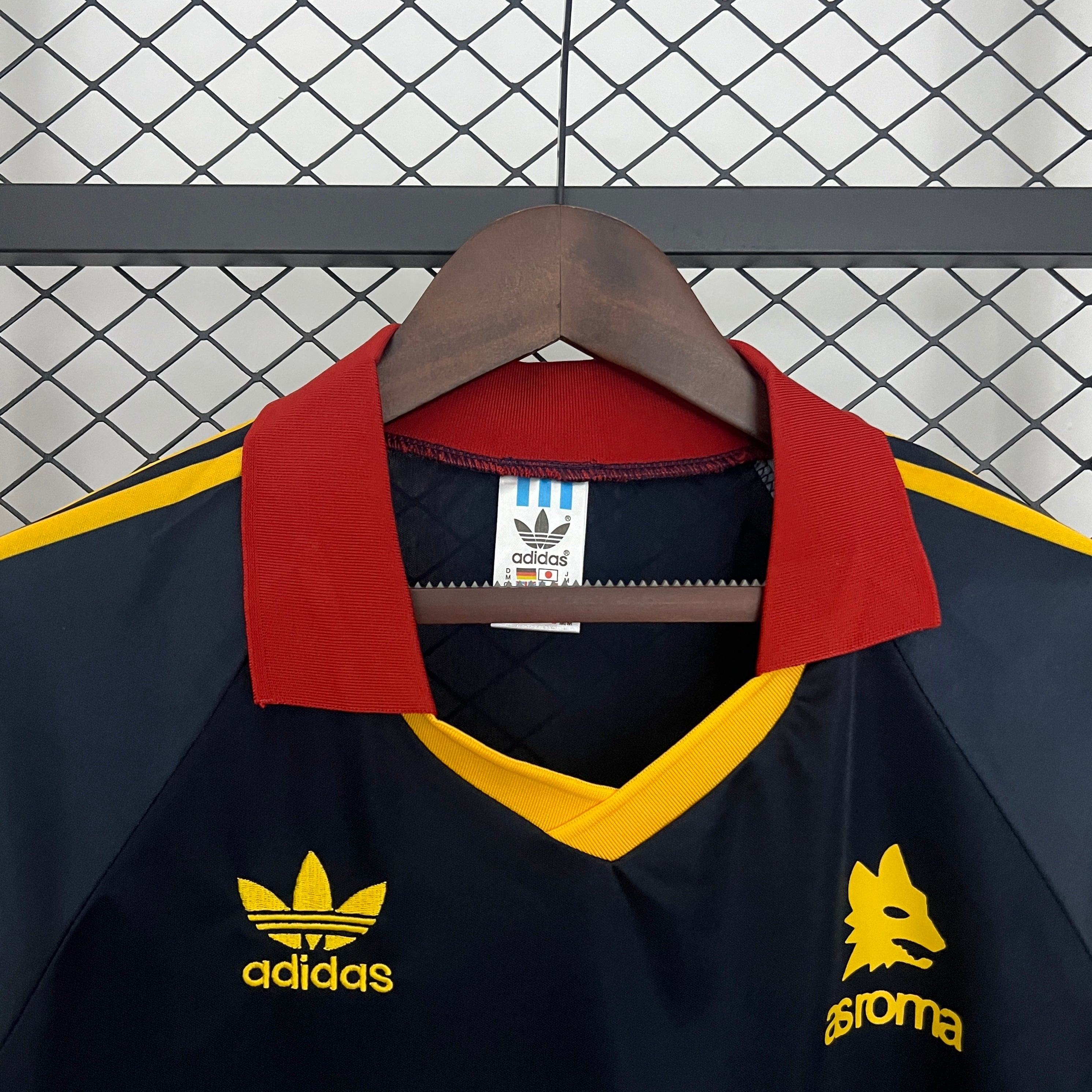 1990s AS Roma Retro Football Shirt | Black Yellow Away