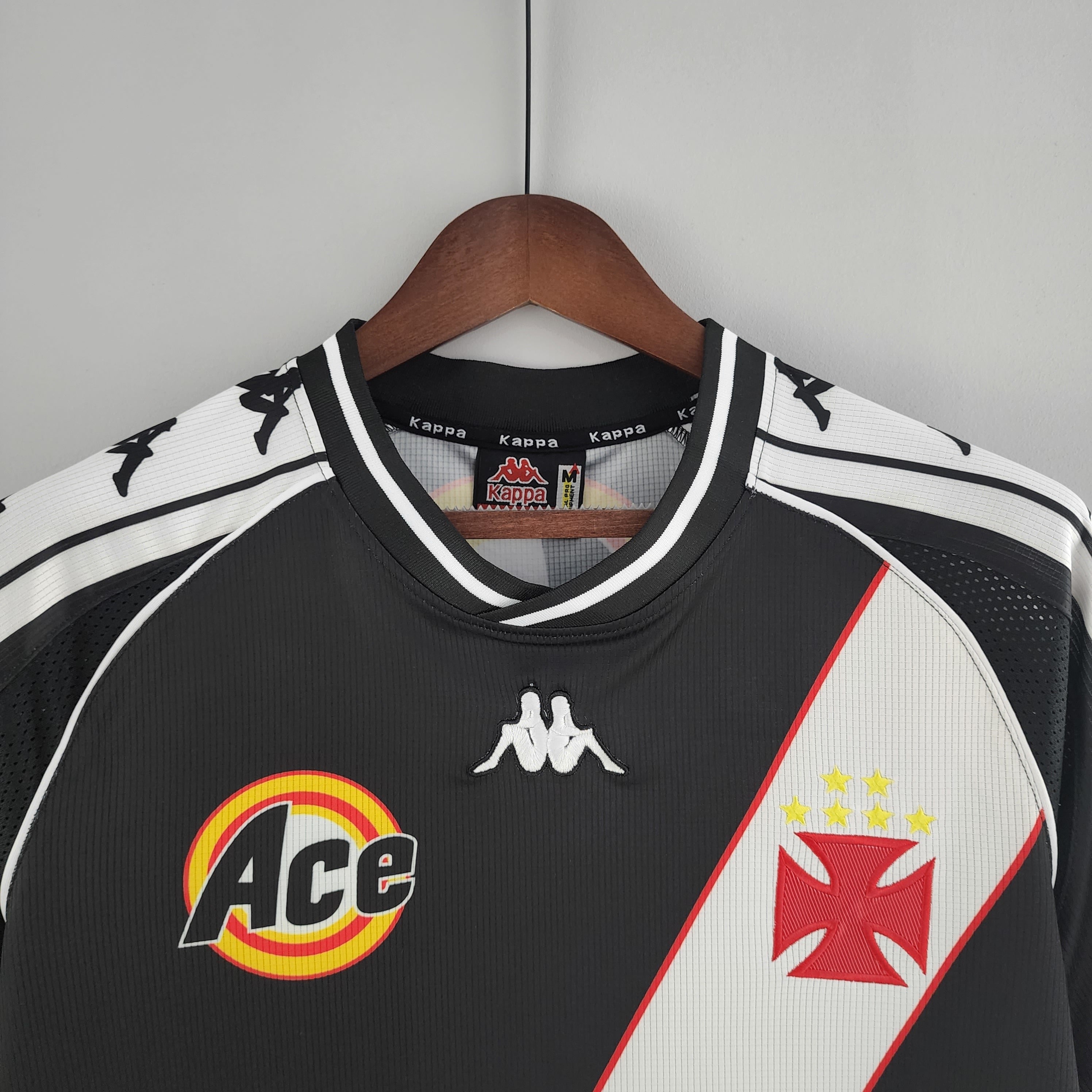 1990s Vasco Da Gama Retro Football Shirt | Black White Home