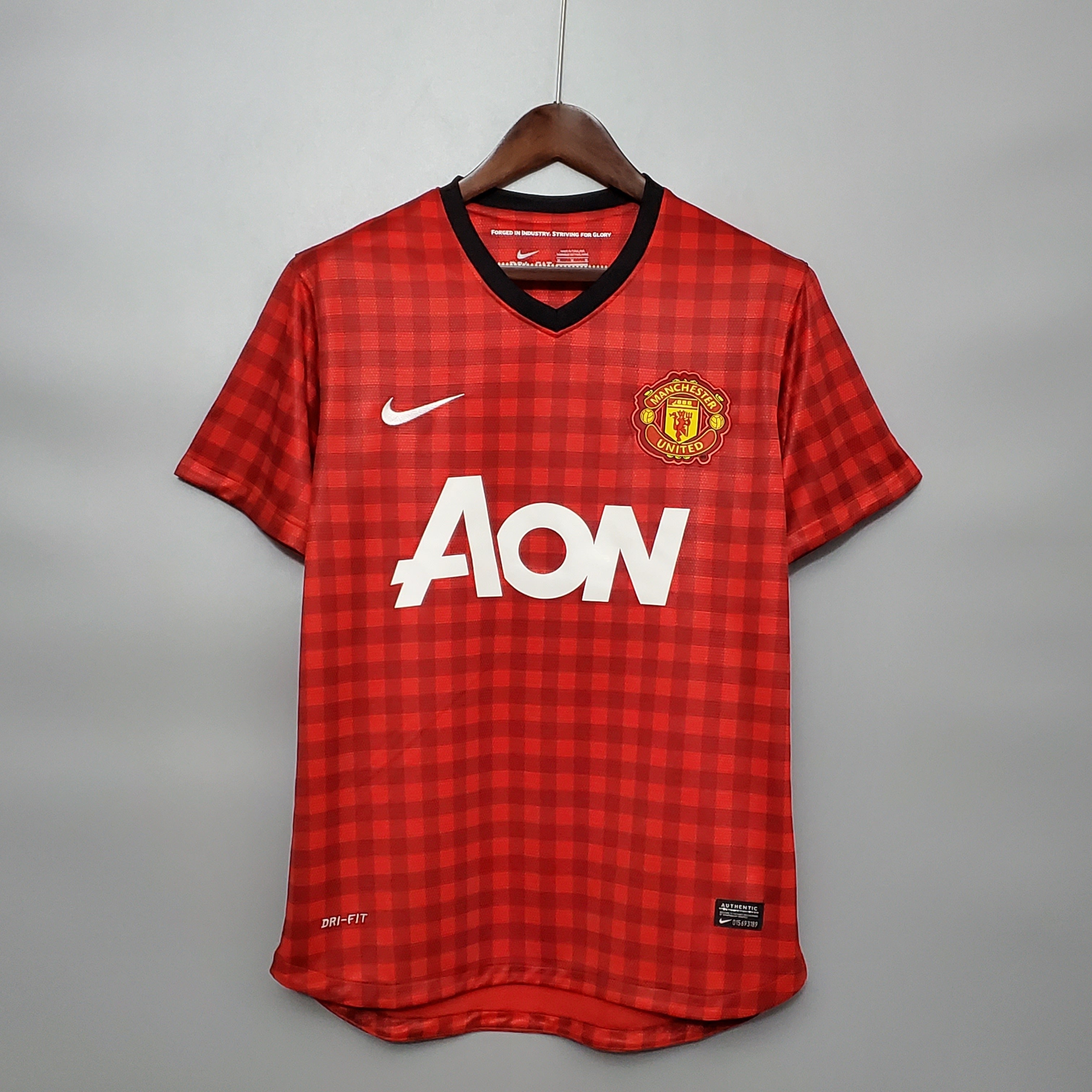 2010s Manchester United Retro Football Shirt | Red Black Home