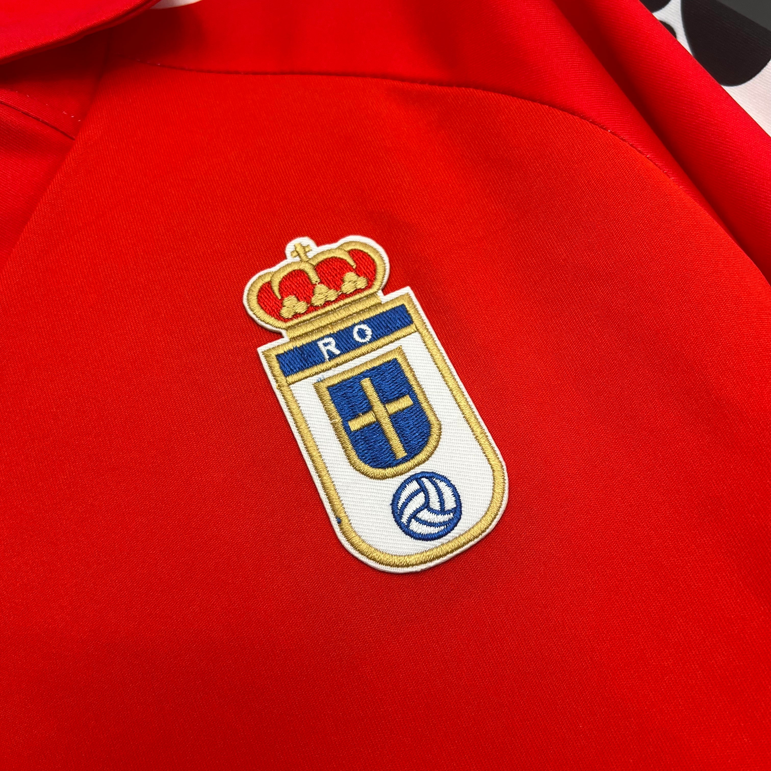 1990s Sporting Gijon Retro Football Shirt | Red White Home