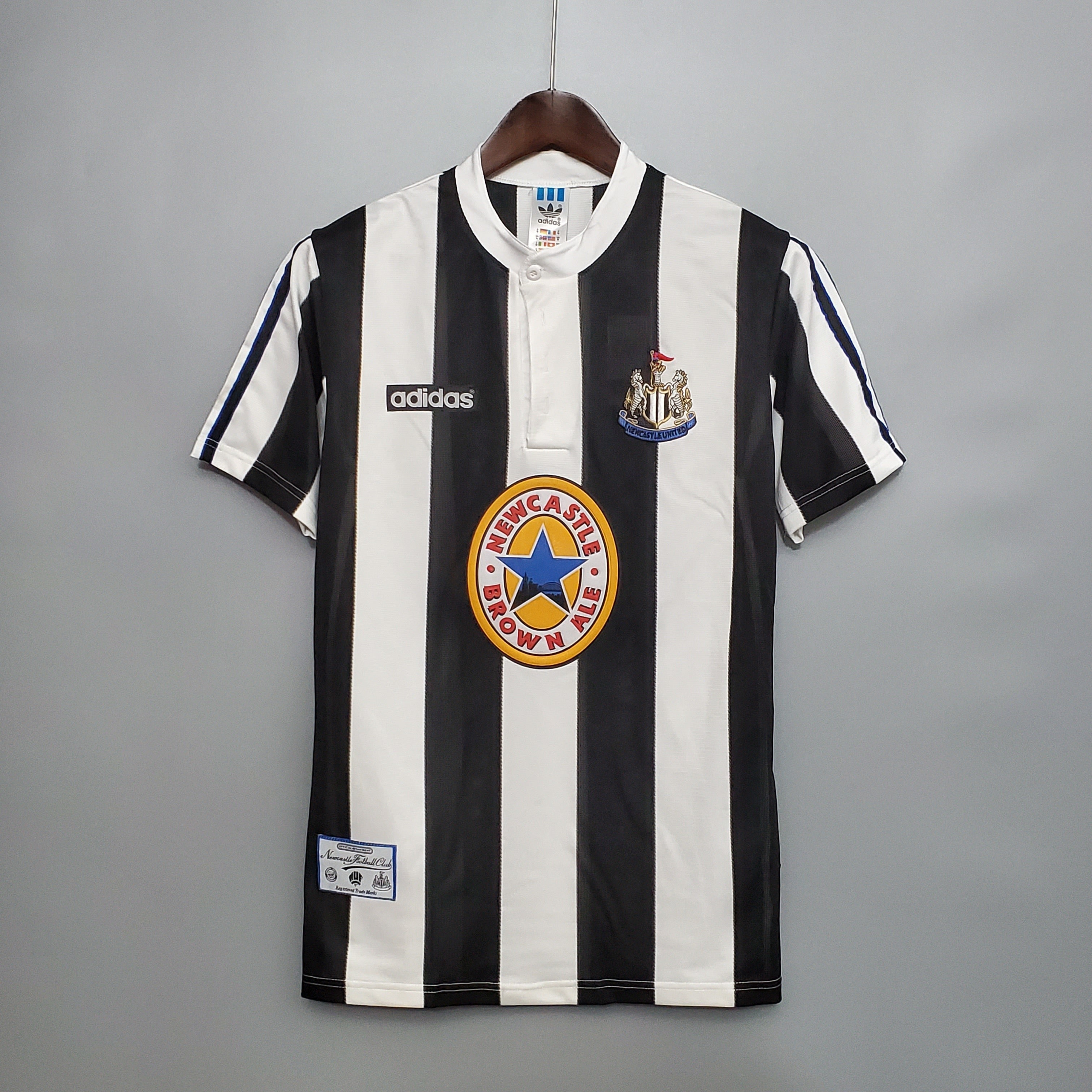 1990s Newcastle United Retro Football Shirt | Black White Home