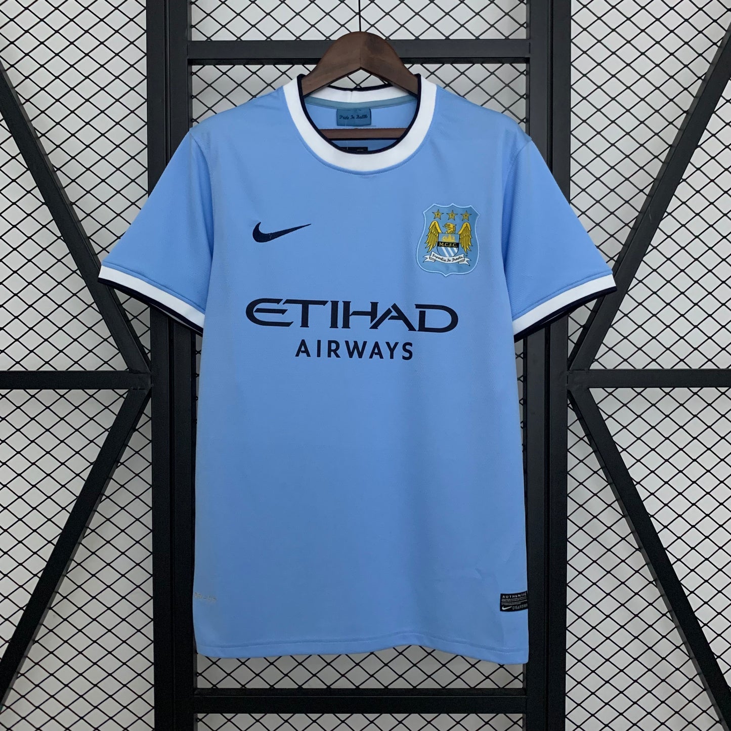 2010s Manchester City Retro Football Shirt | Sky Blue White Home