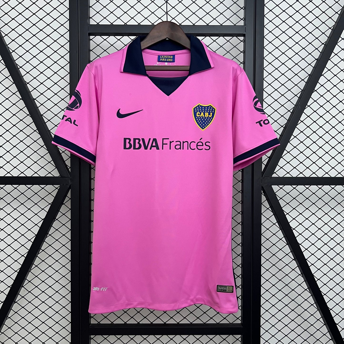 2010s Boca Juniors Retro Football Shirt | Pink Navy Home
