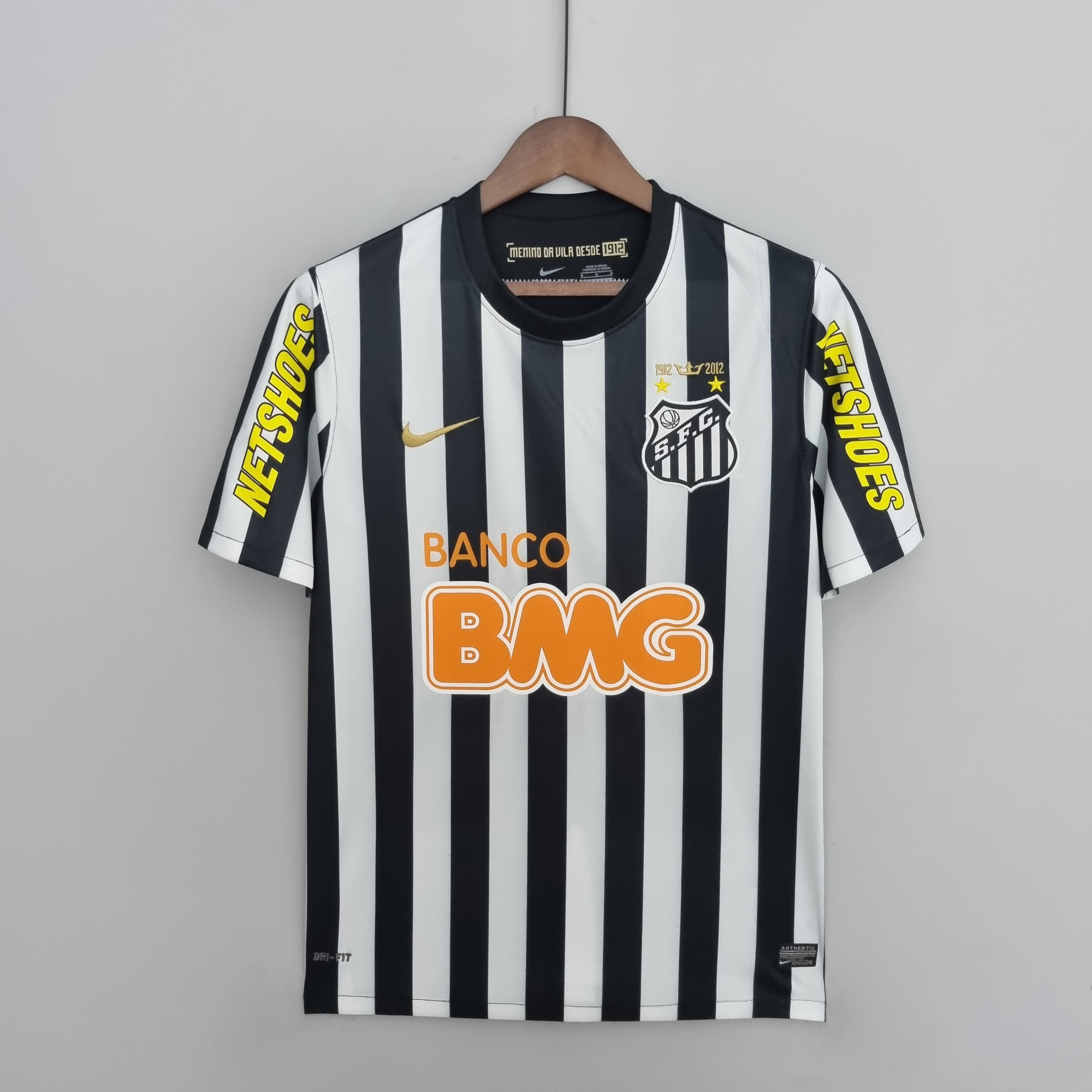 2020s Santos Retro Football Shirt | White Black Home