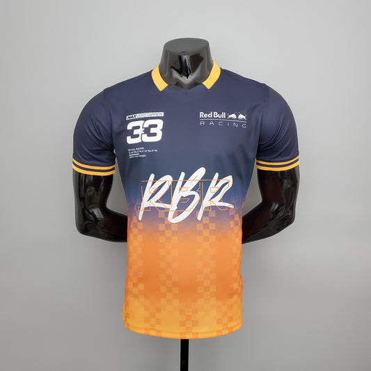 Red Bull Racing F1 2025 Player Fit T-Shirt – Max Verstappen #33 Red Bull | Dark Blue Orange