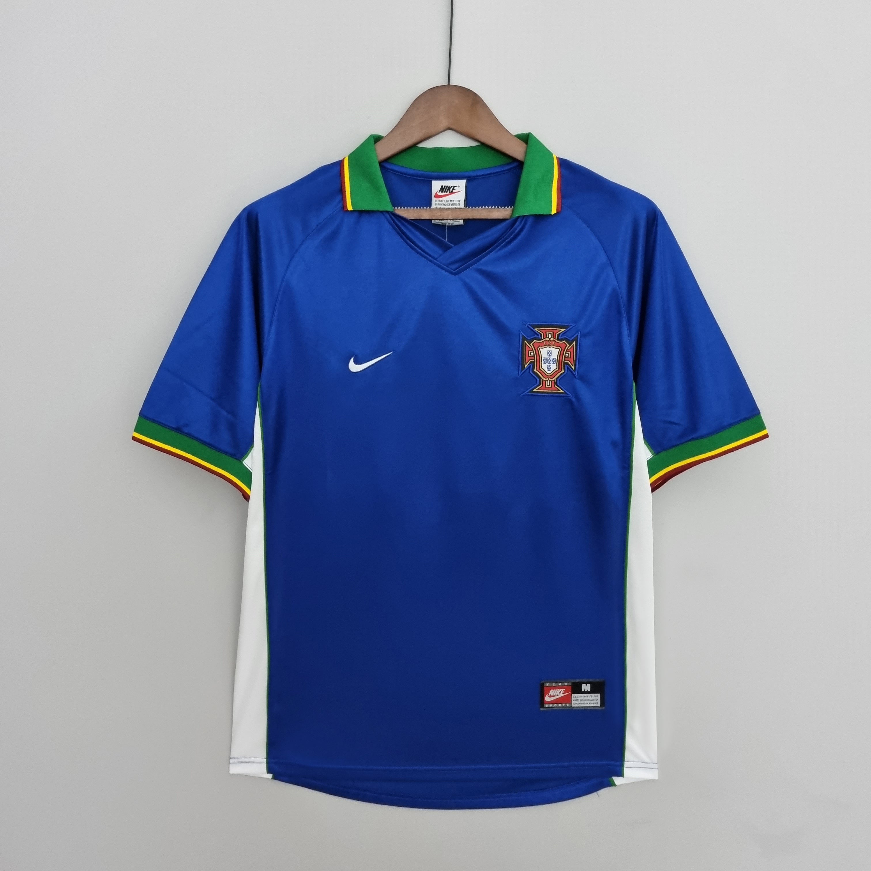 1990s Portugal Retro Football Shirt | Blue Green Home
