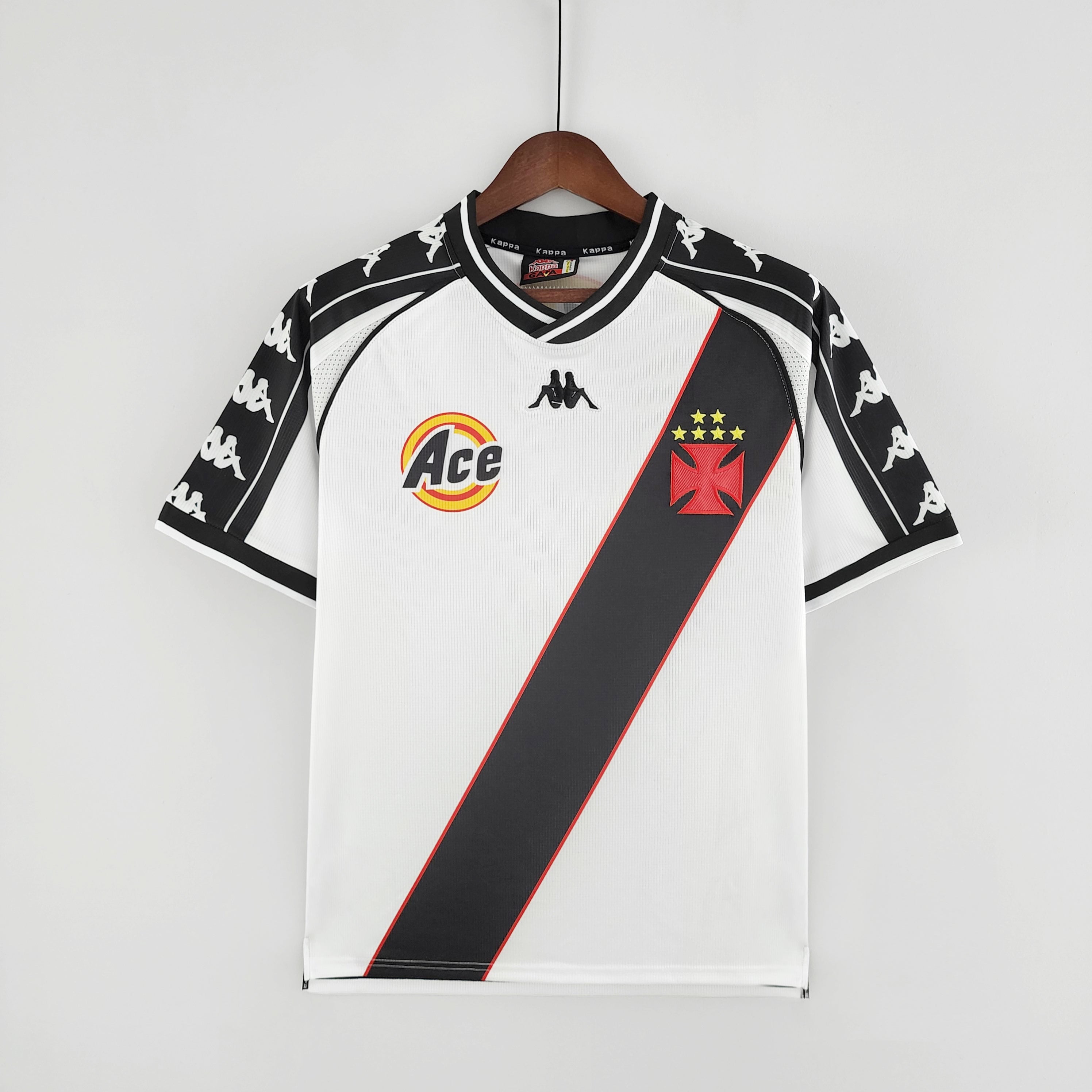 1990s Vasco Da Gama Retro Football Shirt | White Black Home