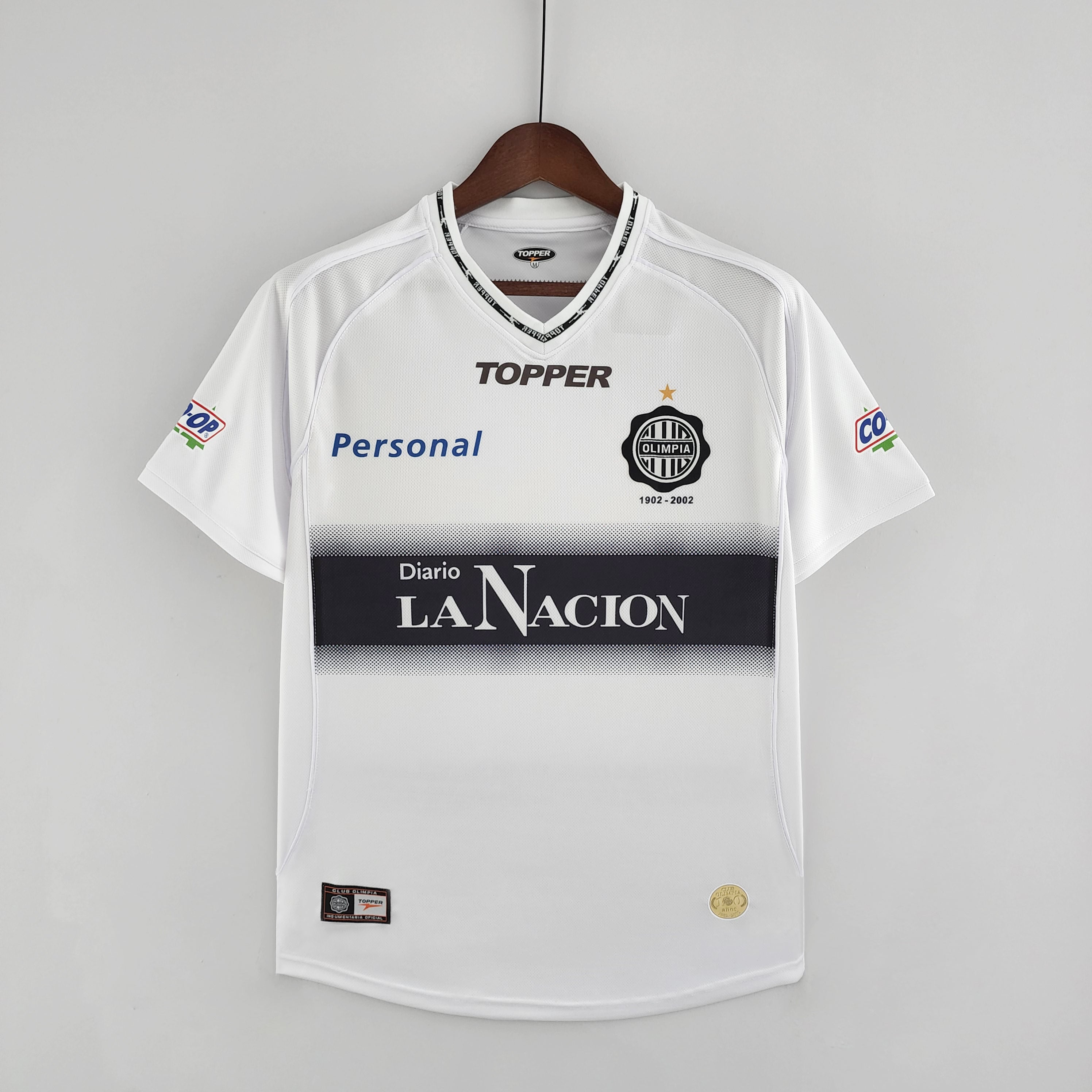 2000s Olimpia Retro Football Shirt | White Black Home