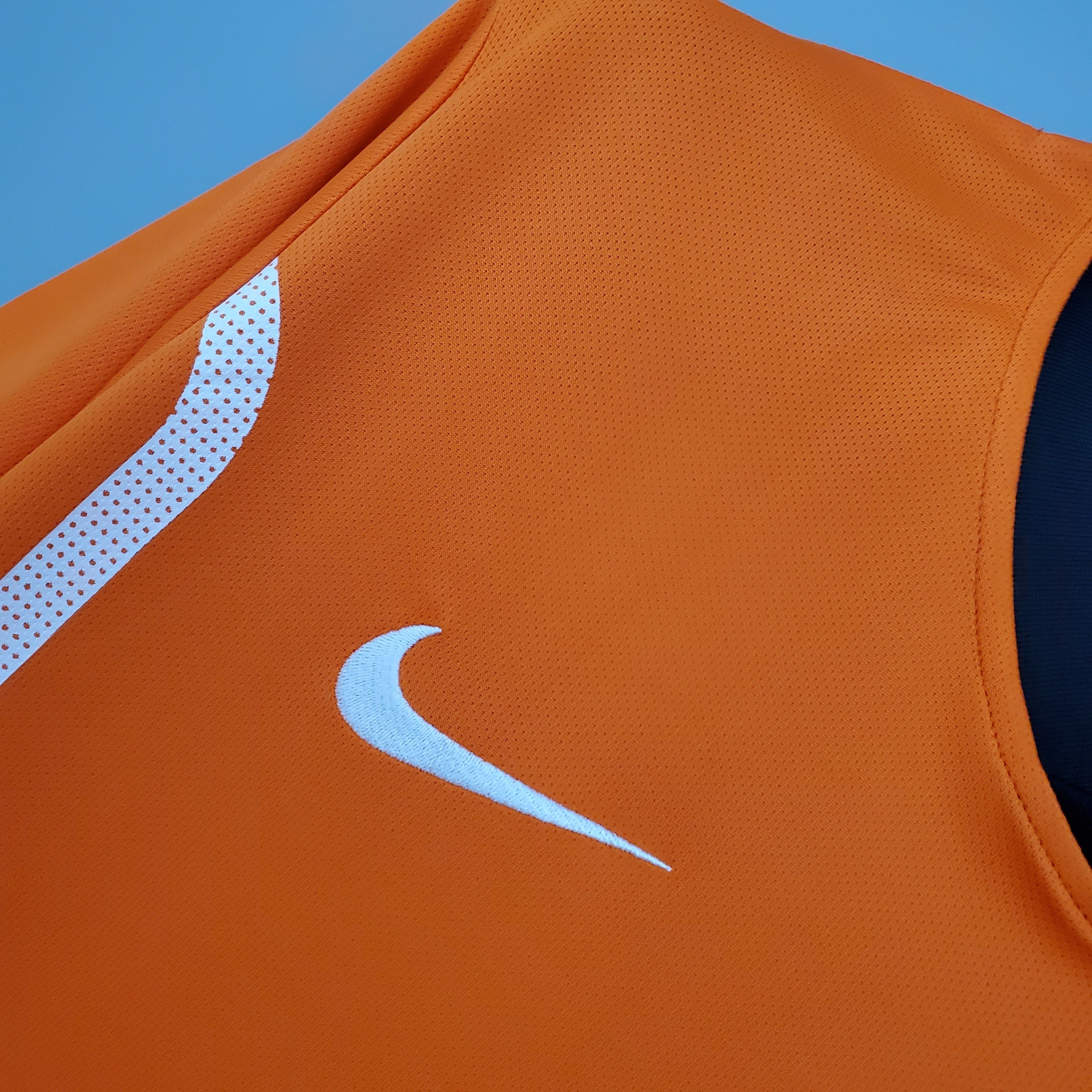2000s Netherlands Retro Football Shirt | Orange Black Home
