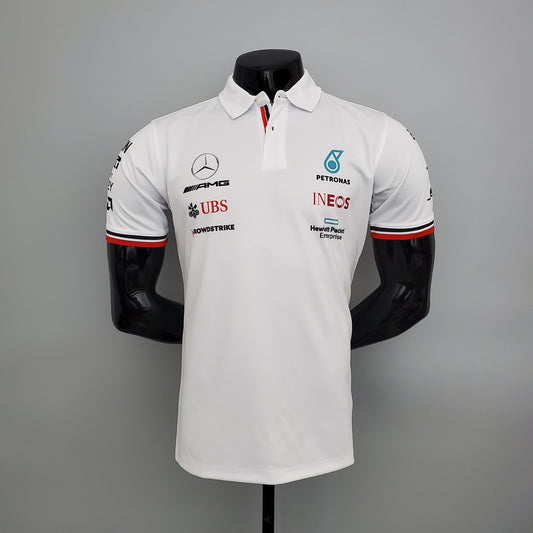 Mercedes F1 2023 Player Fit Polo – Petronas | White