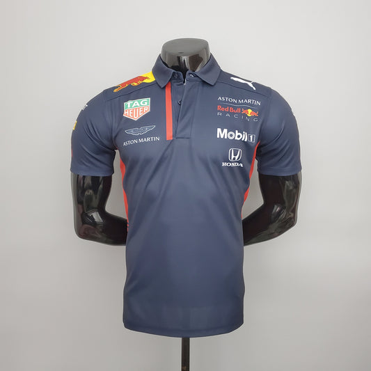 Red Bull Racing F1 2025 Polo – Player Fit Mobil1 | Navy Blue