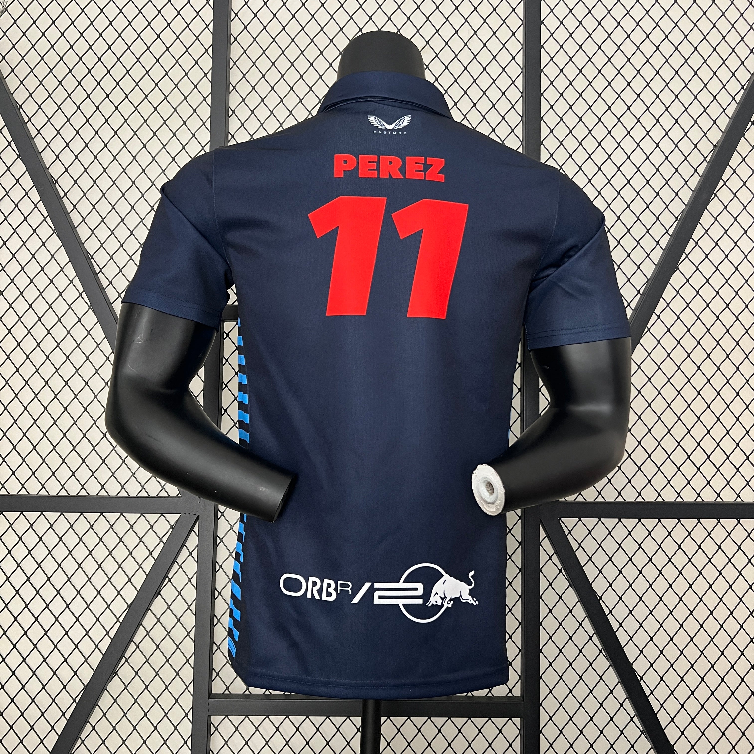 Red Bull Racing F1 2023 Polo – Player Fit – Perez #11 | Navy Blue