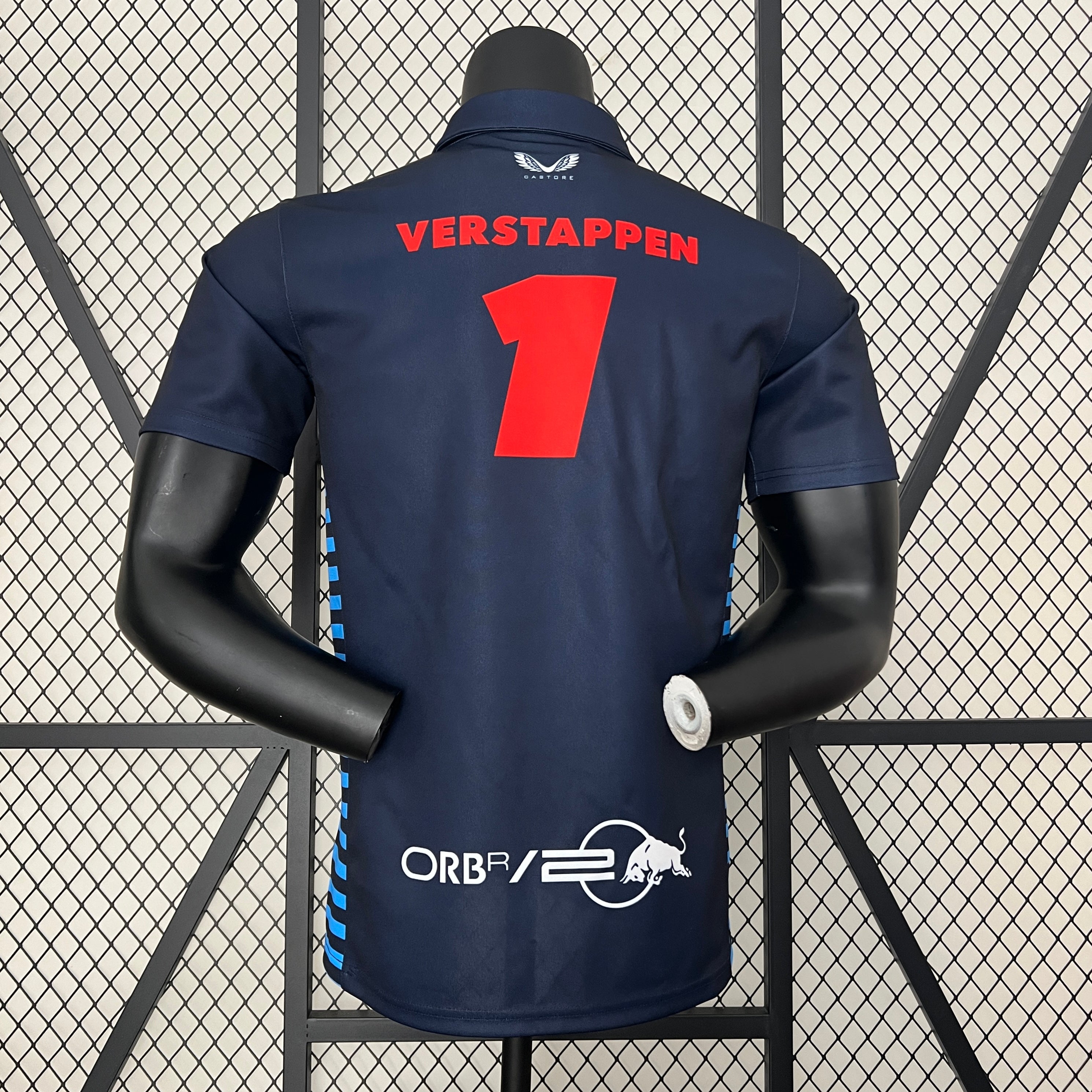 Red Bull Racing F1 2023 Polo – Player Fit – Max Verstappen #1 | Navy Blue