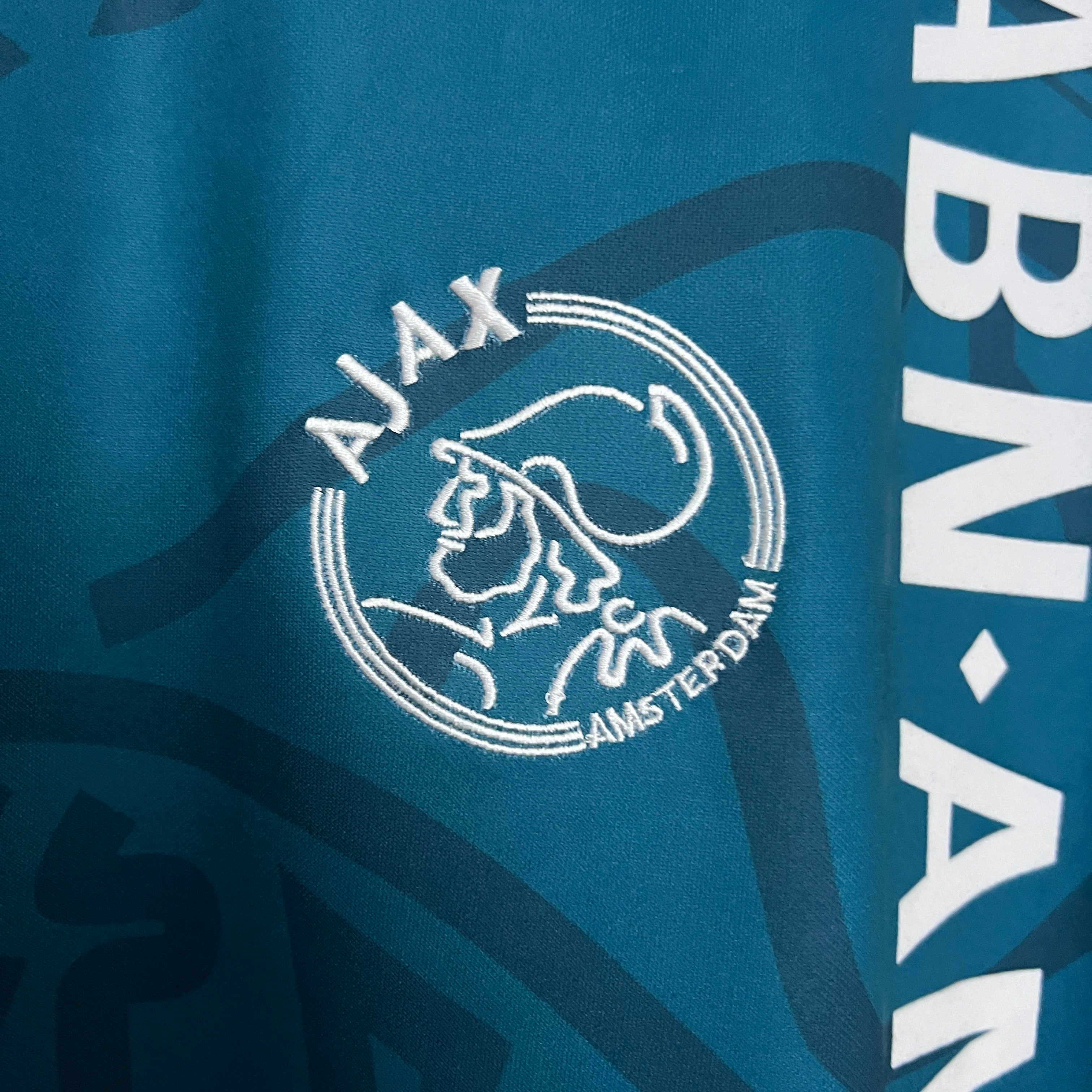 1990s Ajax Retro Football Shirt | Teal White Home
