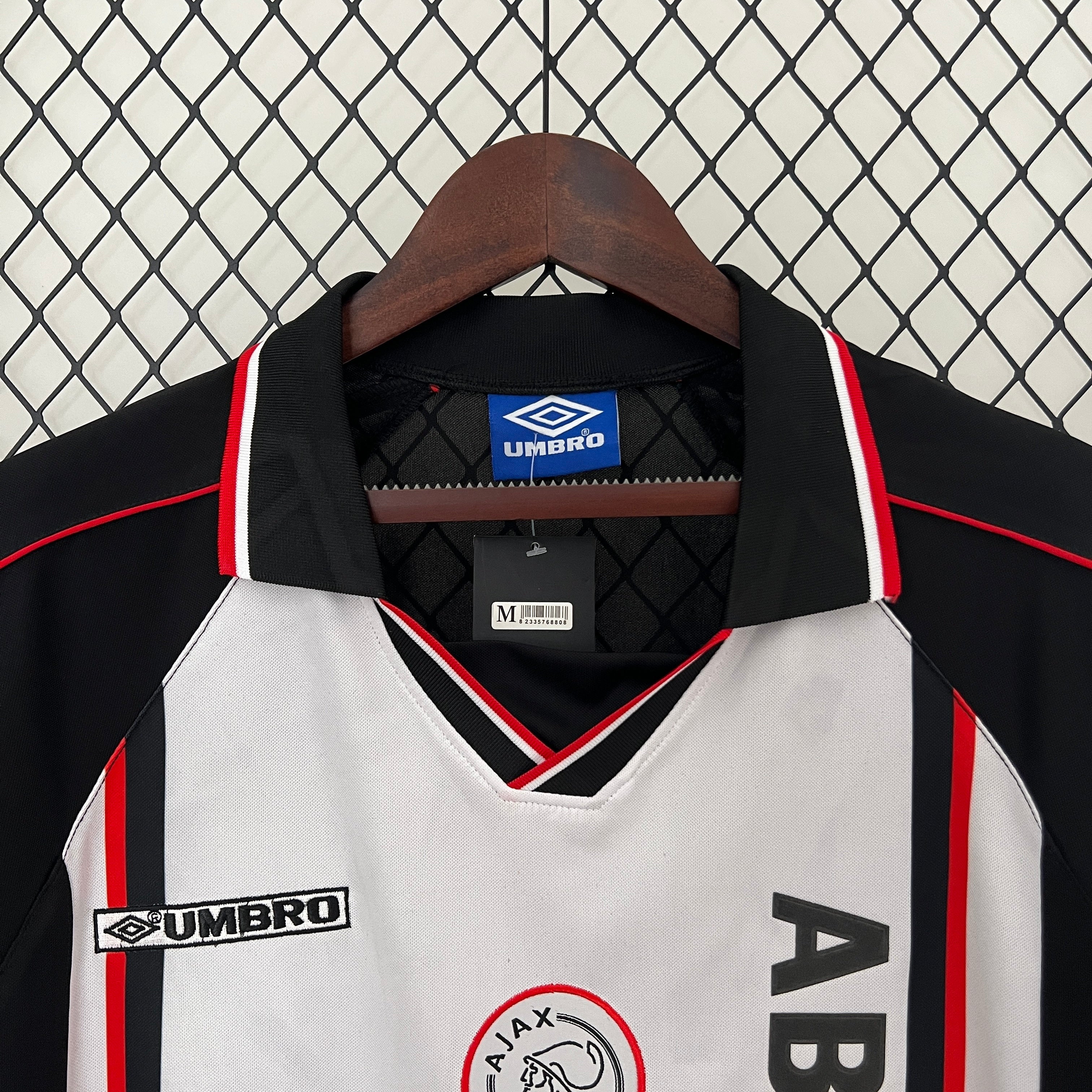1990s Ajax Retro Football Shirt | White Black Home