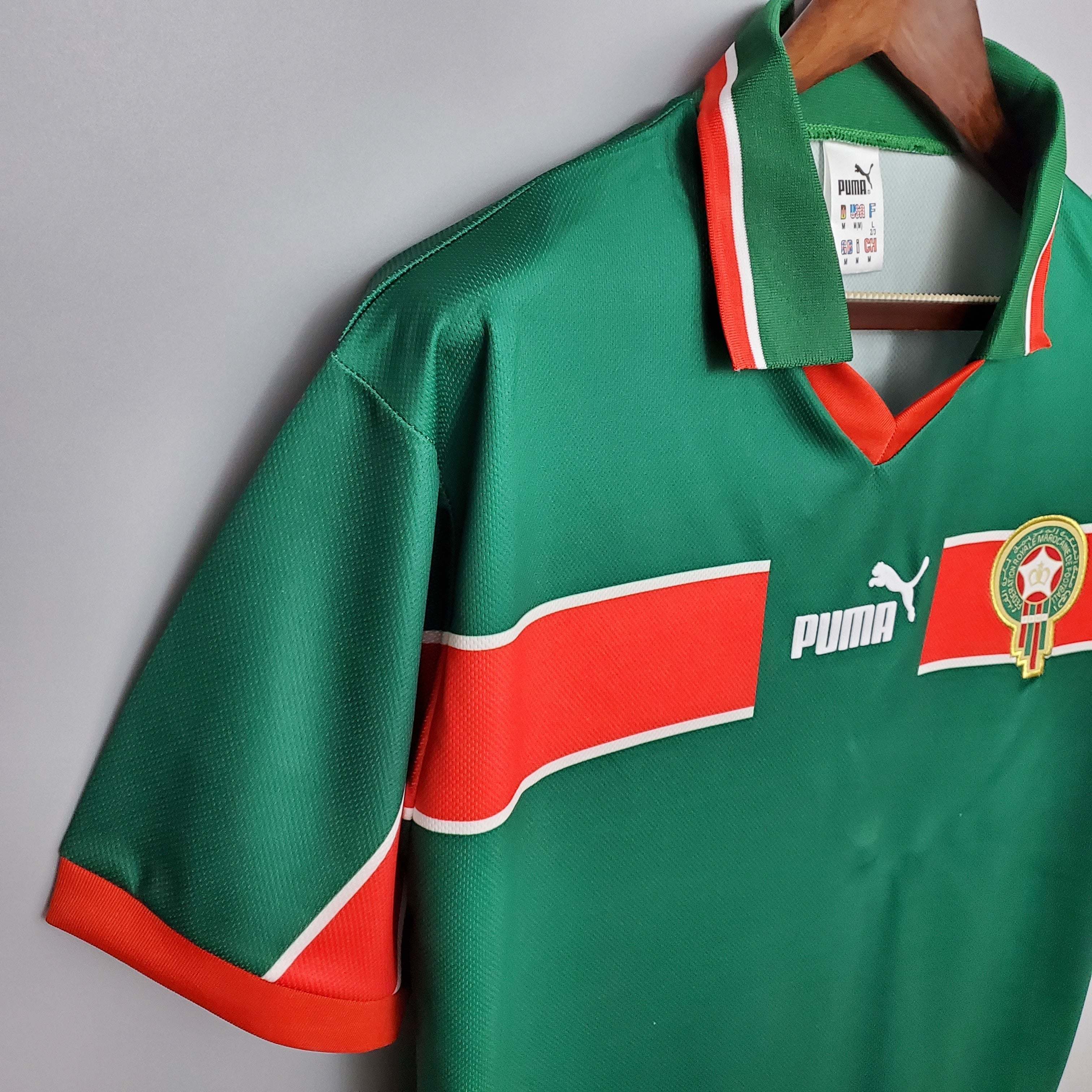 1990s Morocco Retro Football Shirt | Green Red Home