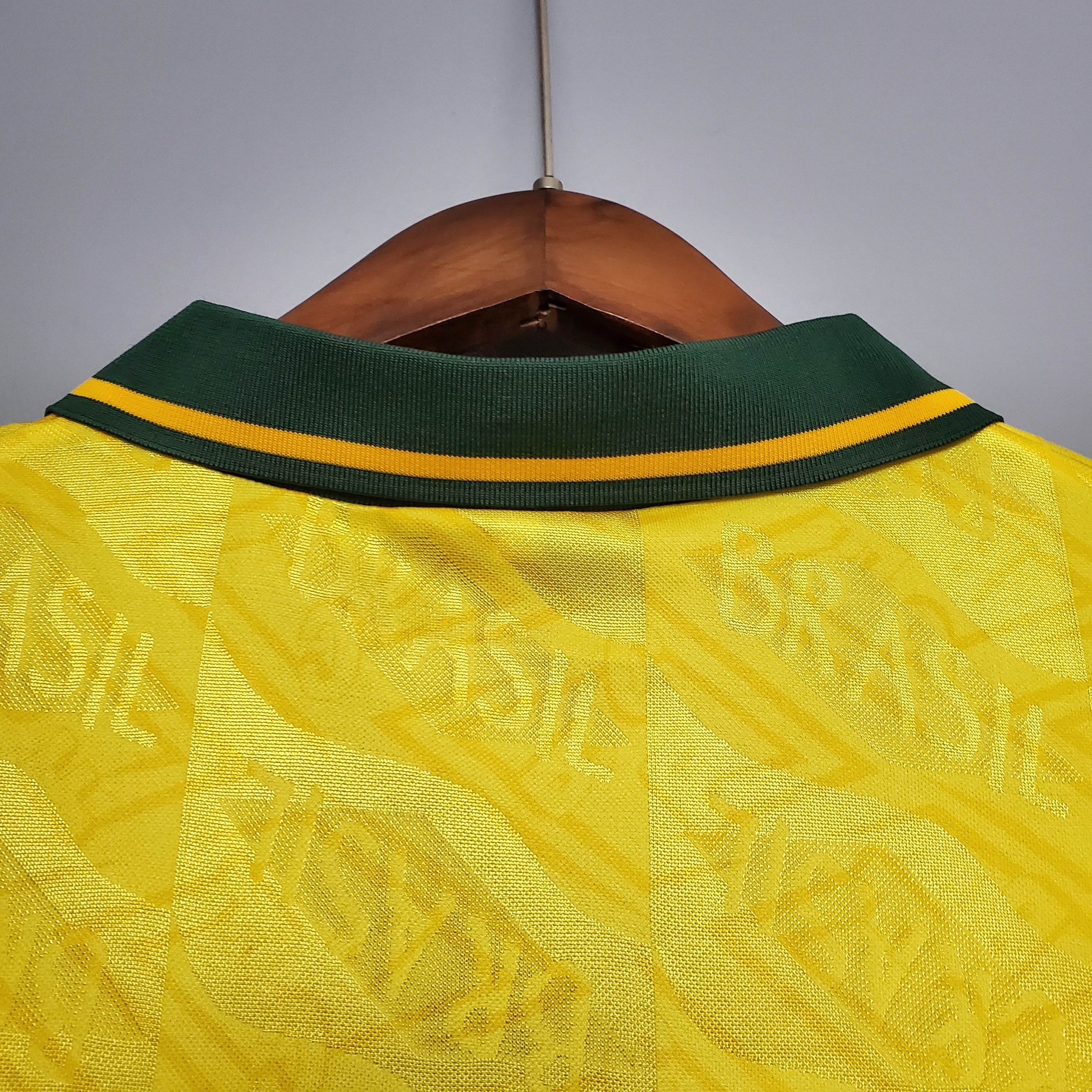 1990s Brazil Retro Football Shirt | Yellow Green Home