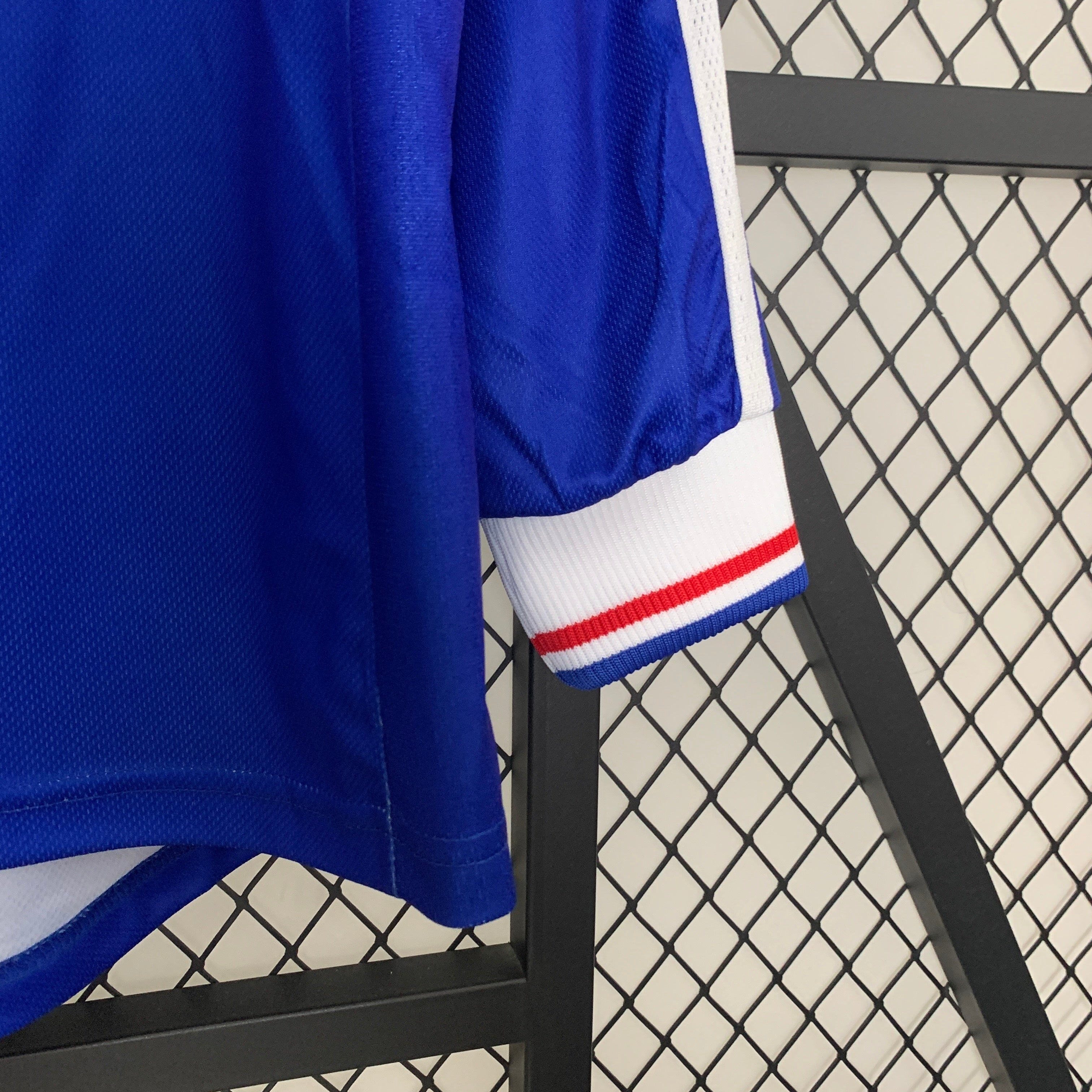 1990s France Retro Football Shirt | Blue Red Home