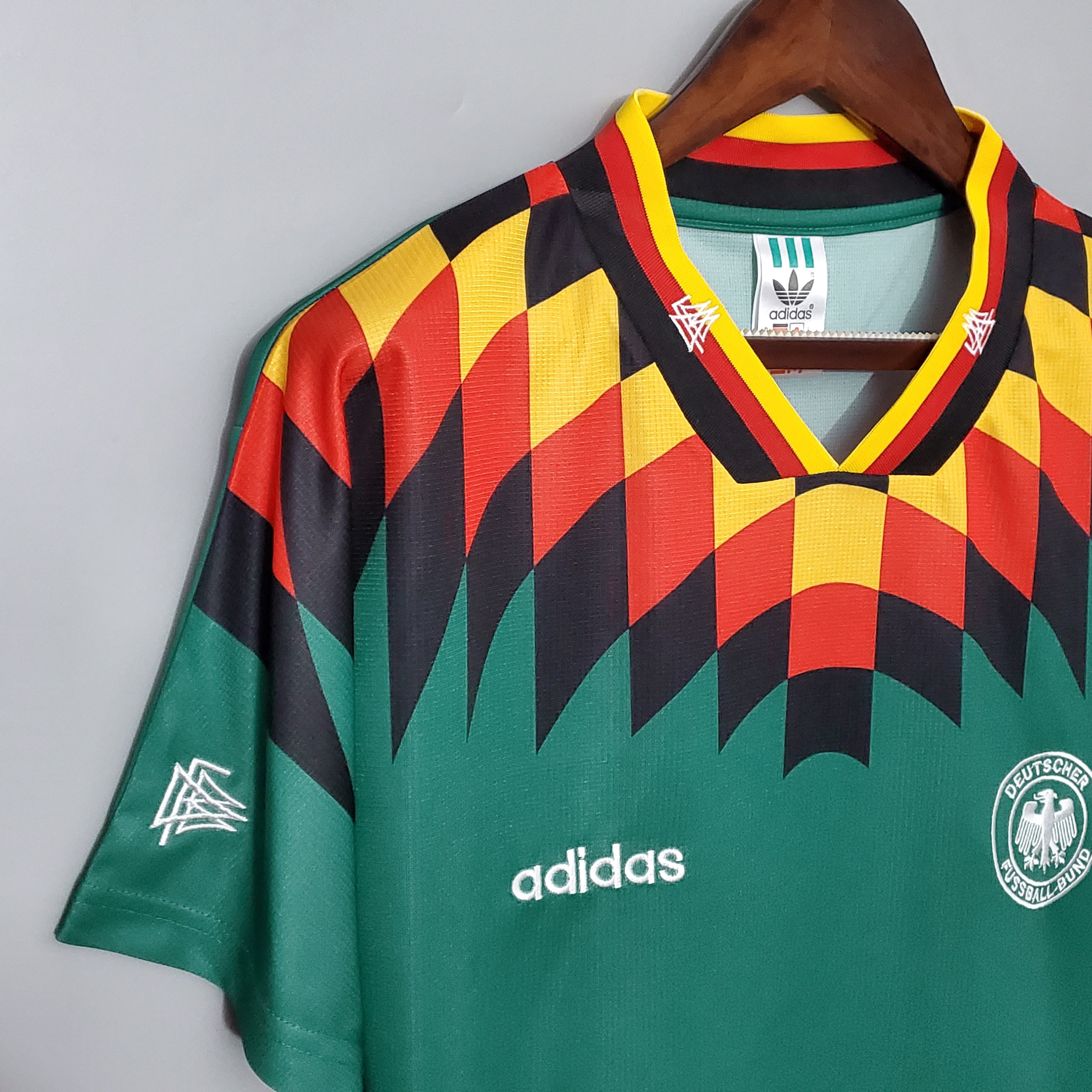 1990s Germany Retro Football Shirt | Green Red Yellow Home