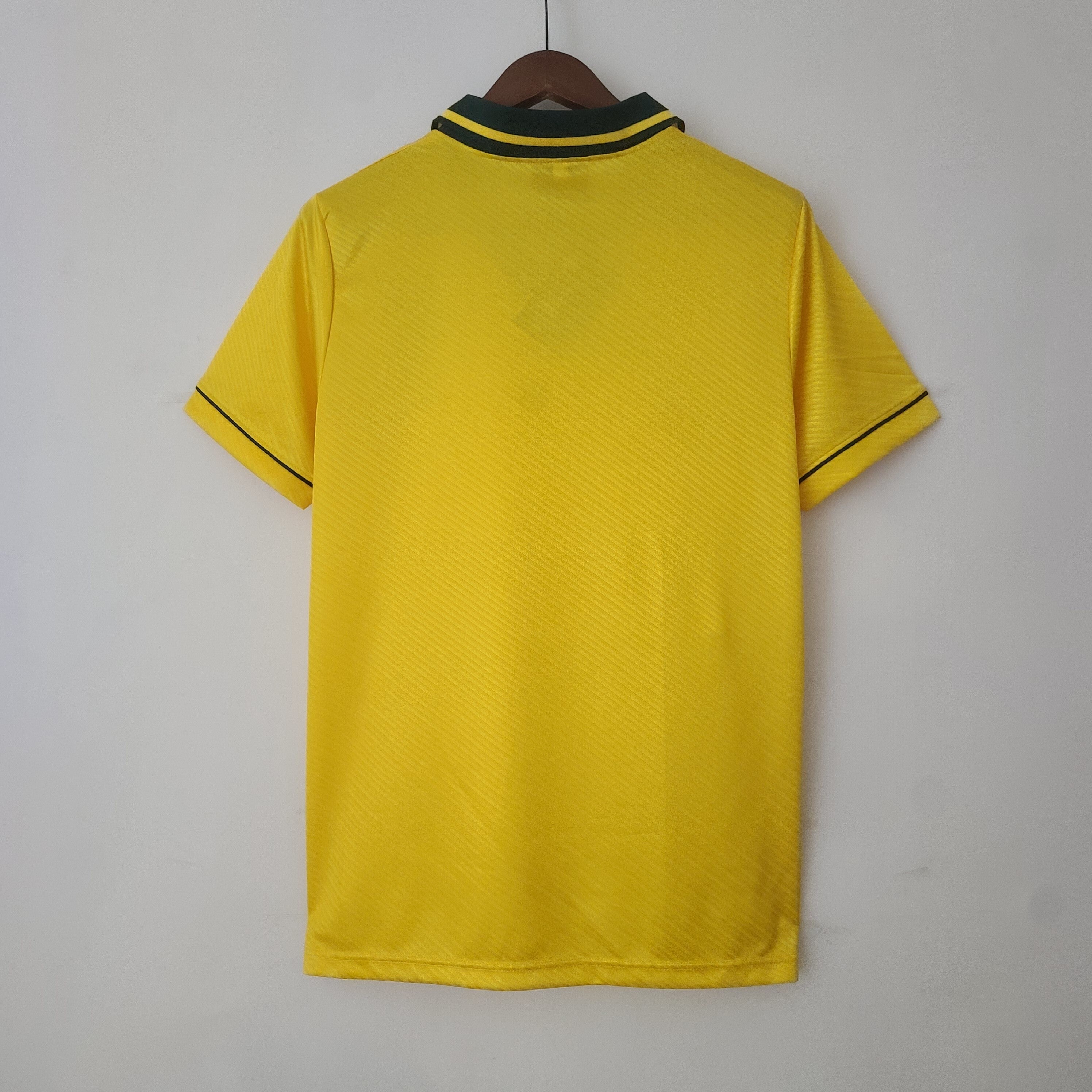 1990s Brazil Retro Football Shirt | Yellow Green Home