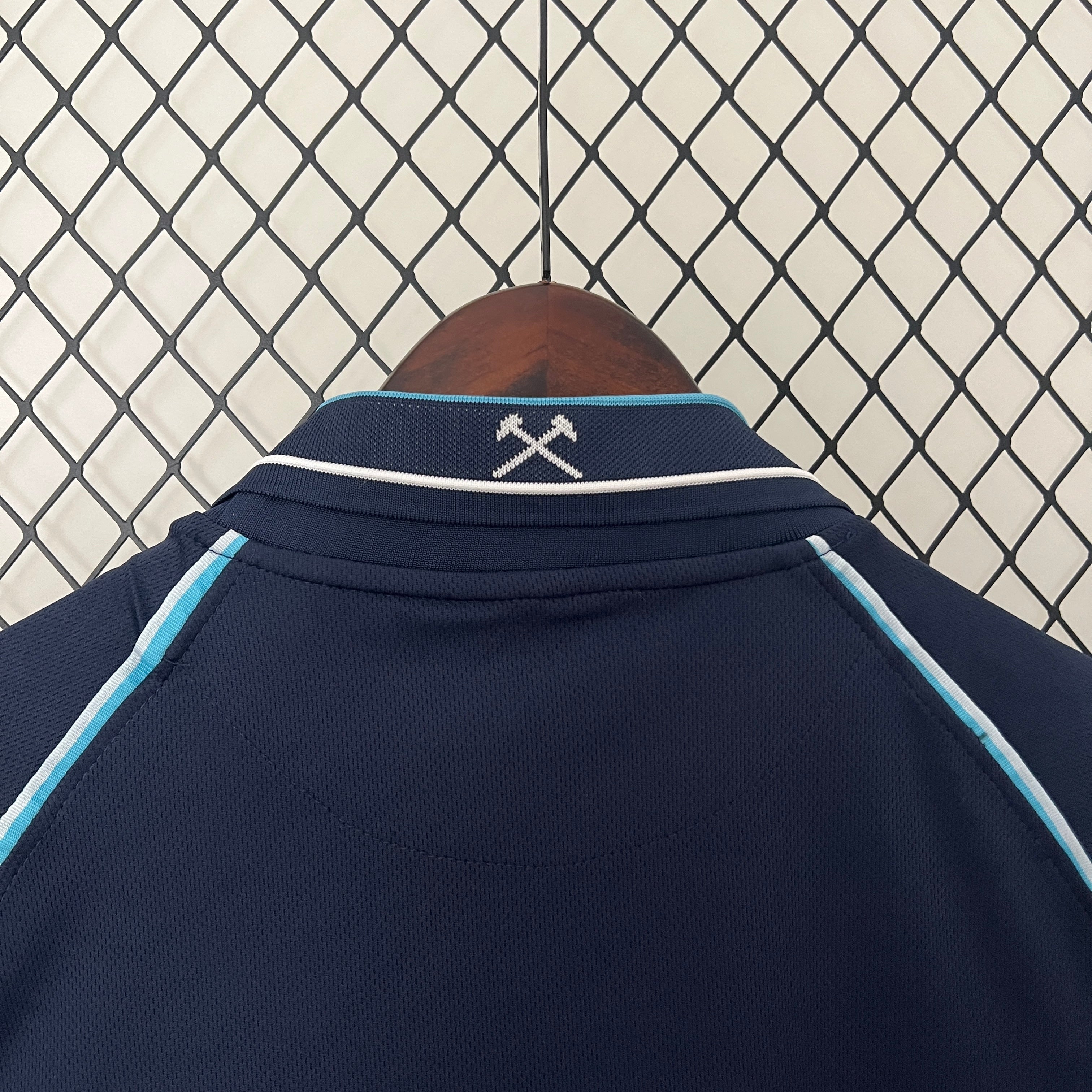1990s West Ham United Retro Football Shirt | Navy Light Blue Home