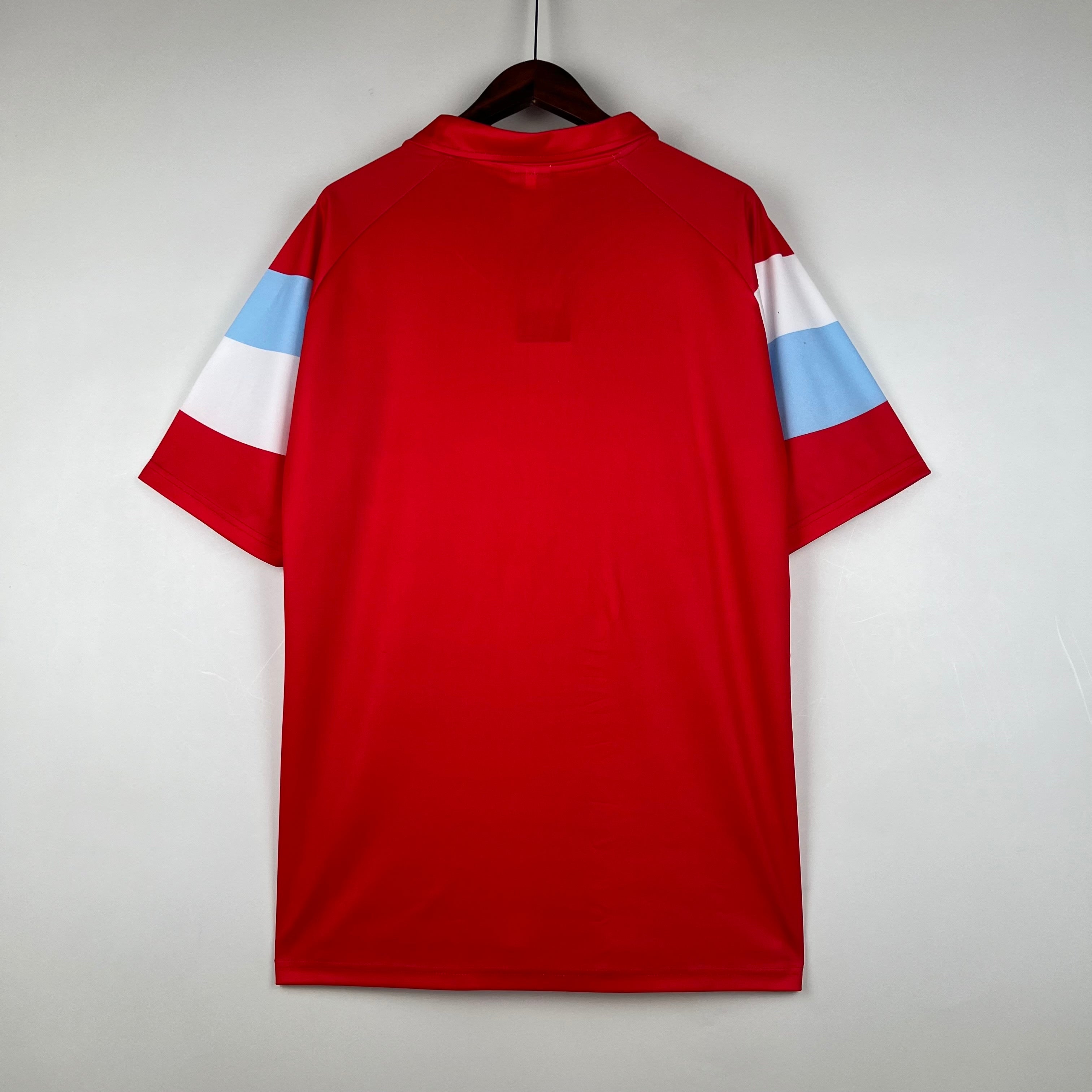 1990s Napoli Retro Football Shirt | Red Light Blue Home