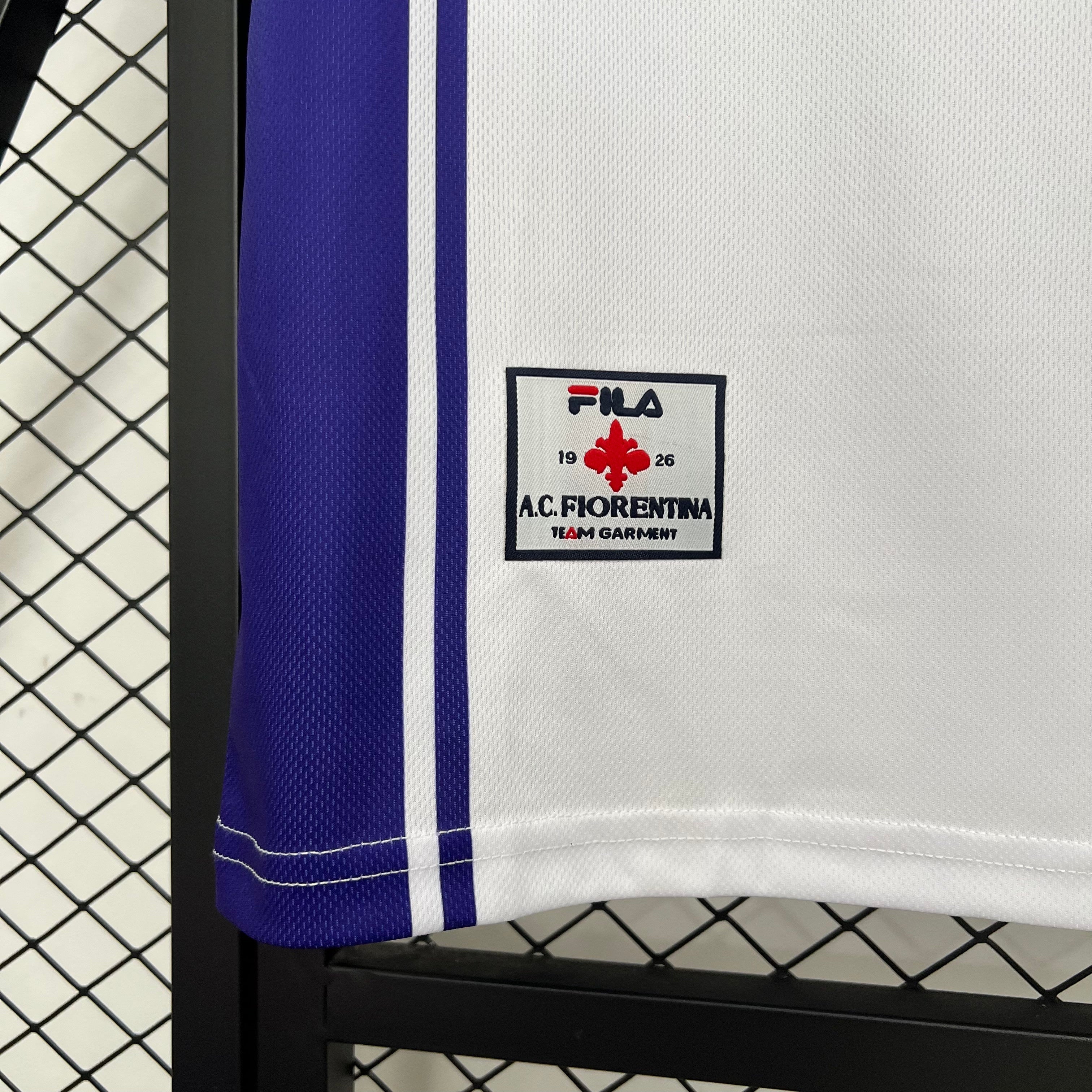 1990s Fiorentina Retro Football Shirt | White Purple Home