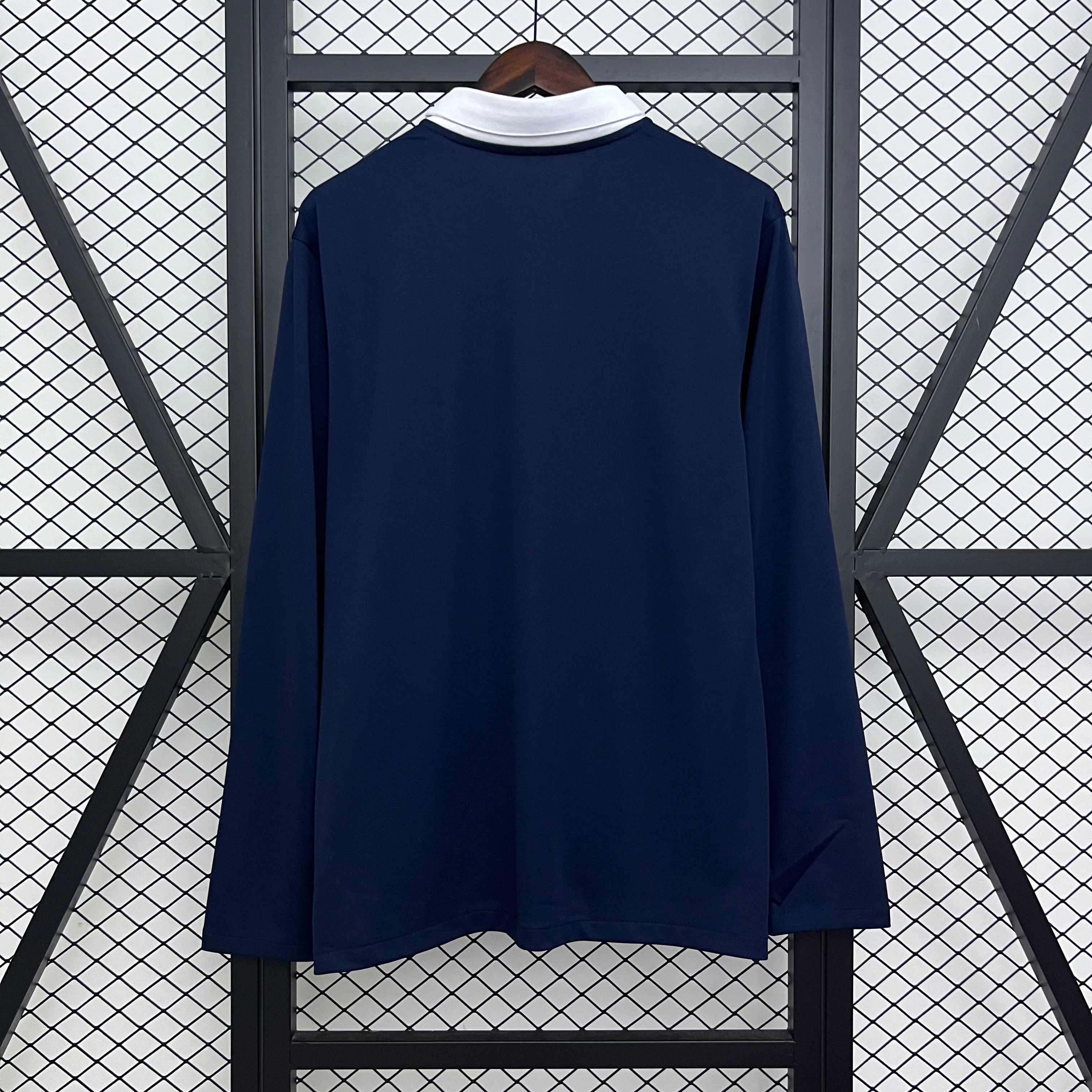 1990s France Retro Football Shirt | Navy White Home