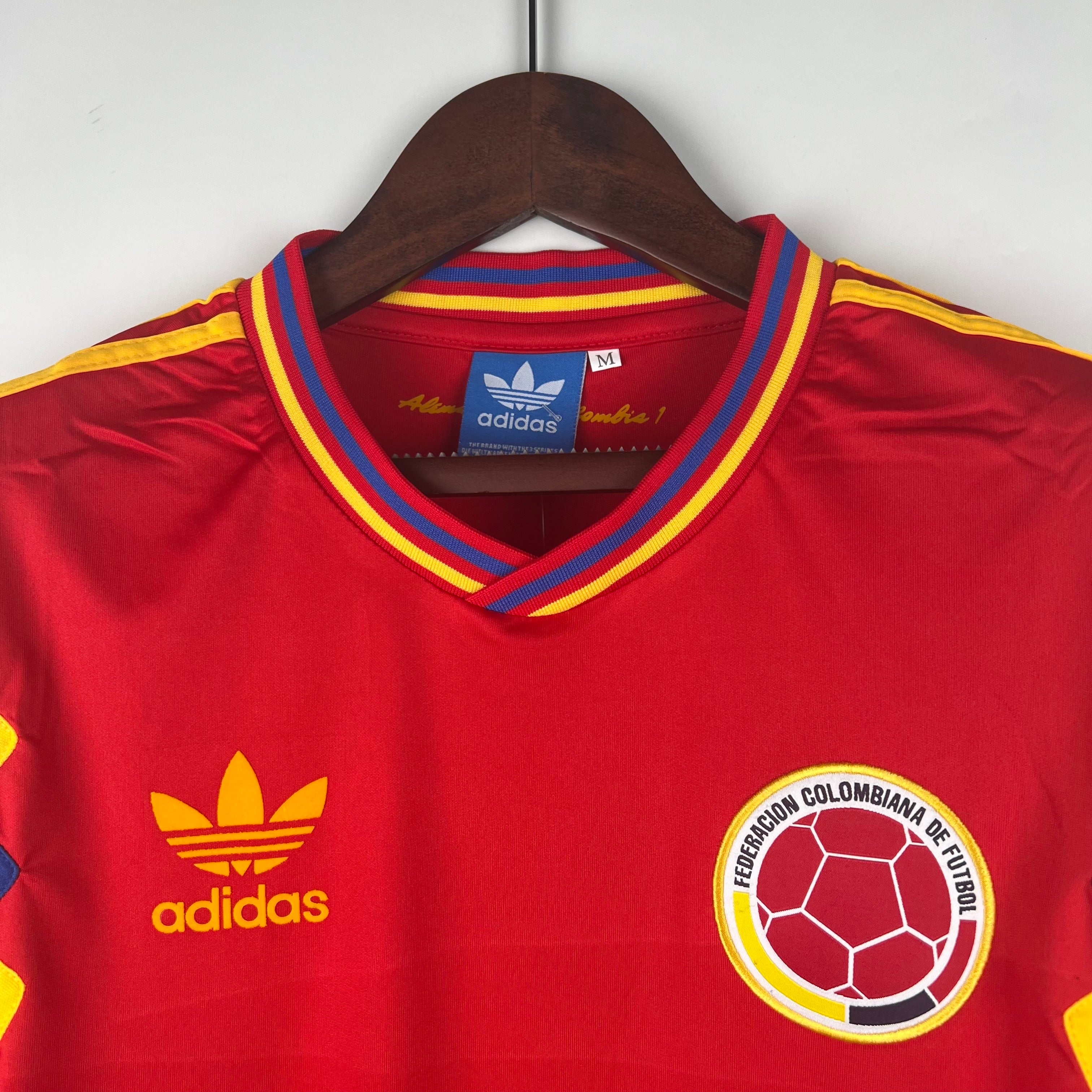 1980s Colombia Retro Football Shirt | Red Yellow Home