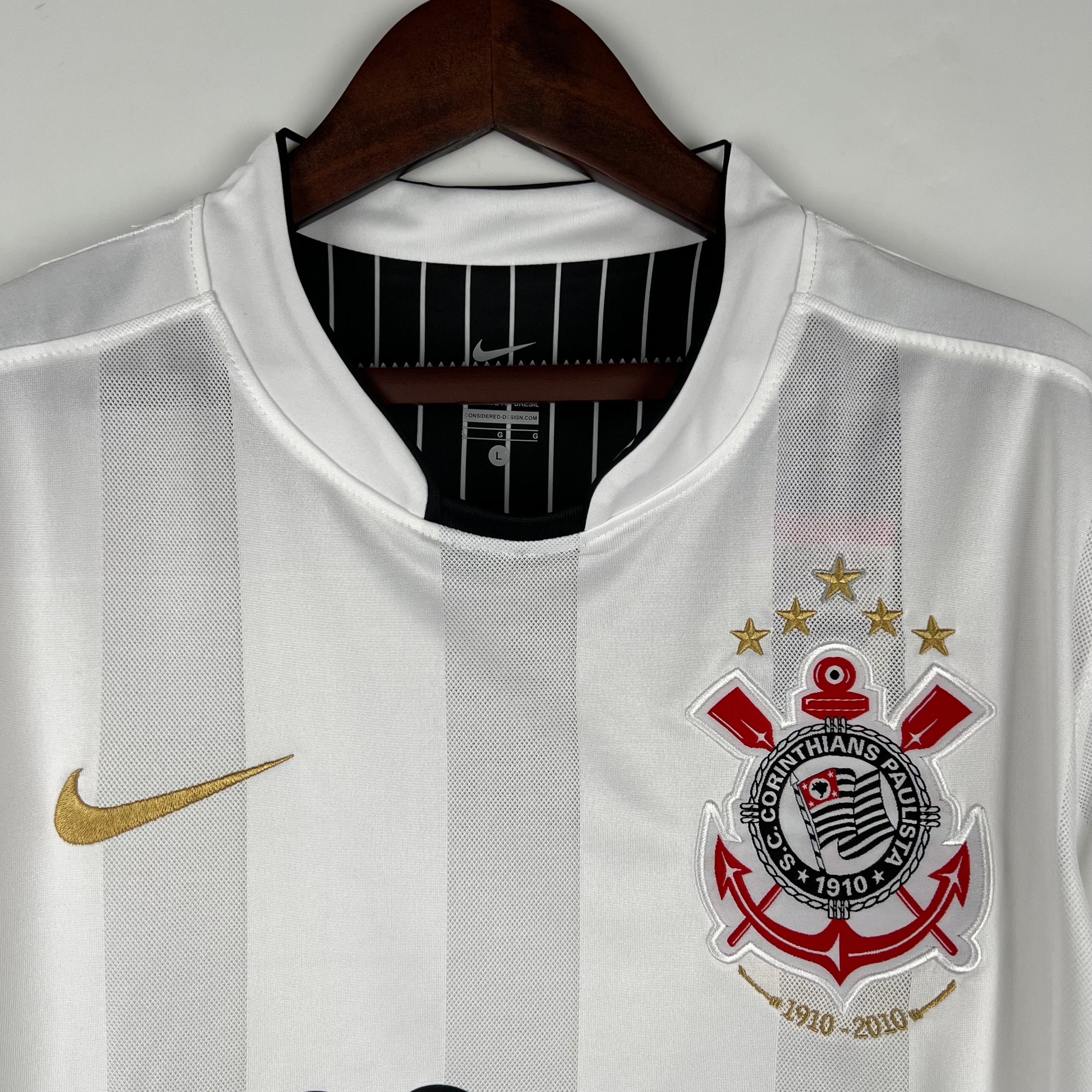 2010s Corinthians Retro Football Shirt | White Red Home