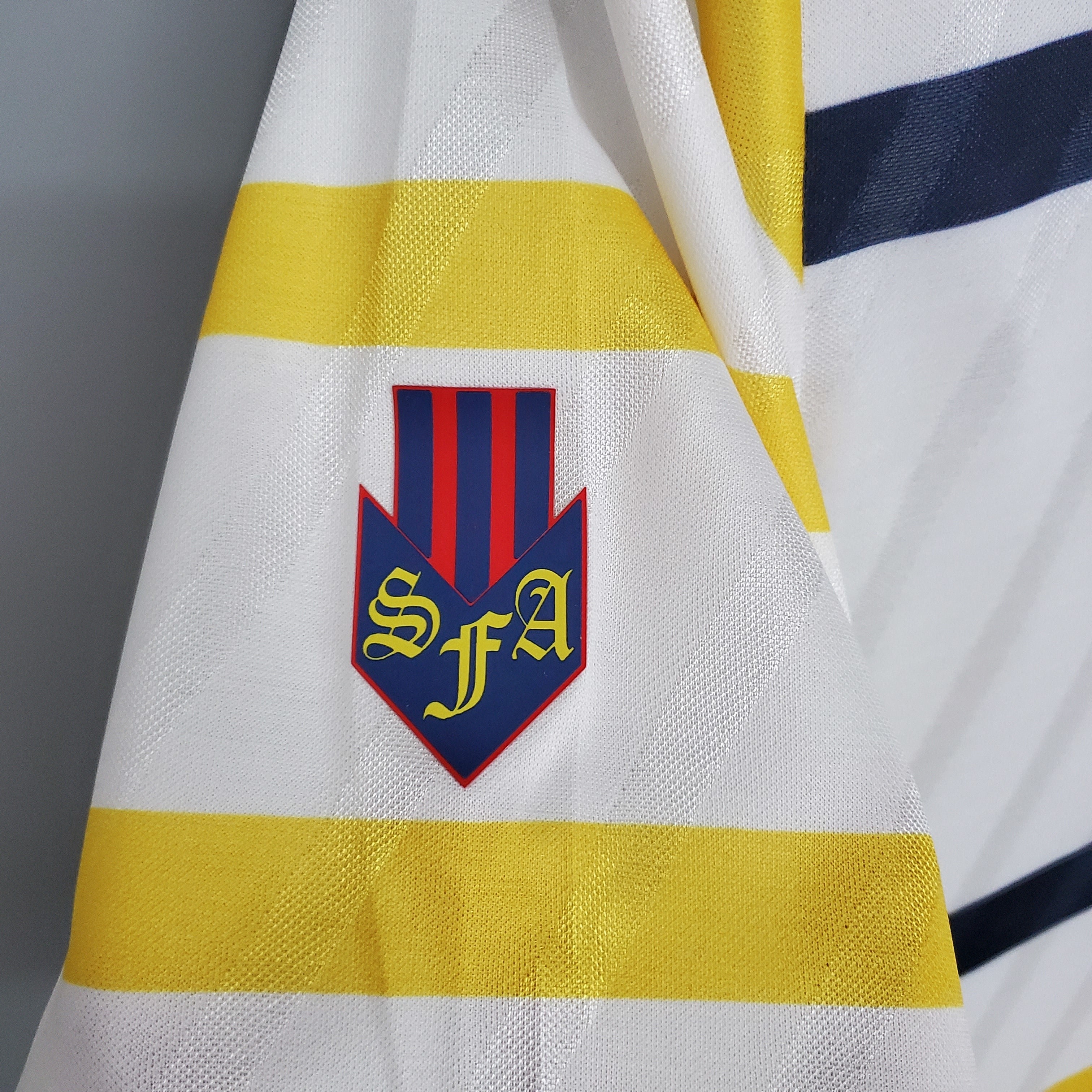 1980s Scotland Retro Football Shirt | White Yellow Home