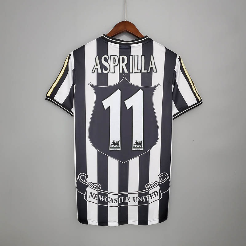 1990s Newcastle United Retro Football Shirt | Black White Home