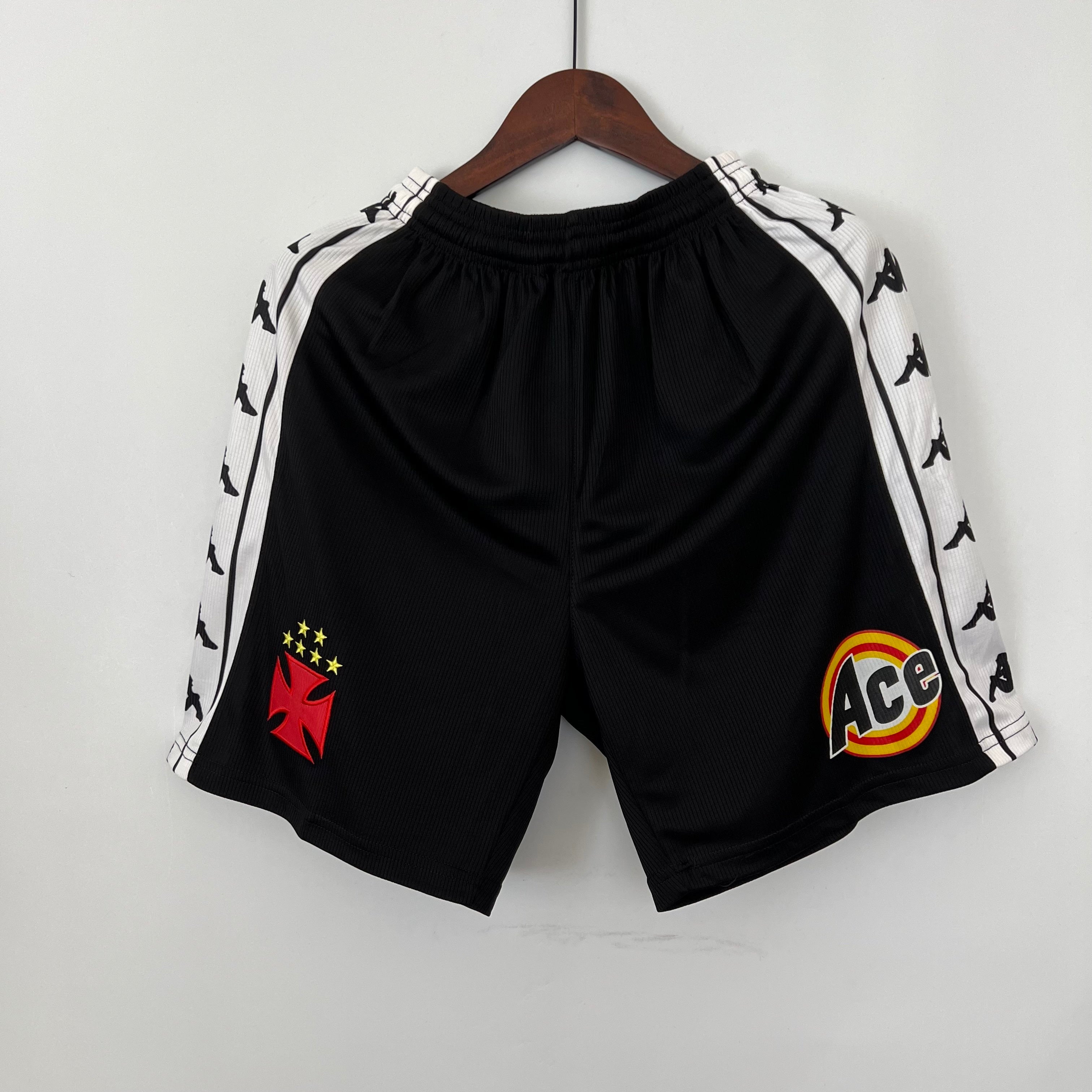 1990s Vasco Da Gama Retro Football Shorts | Black White Home