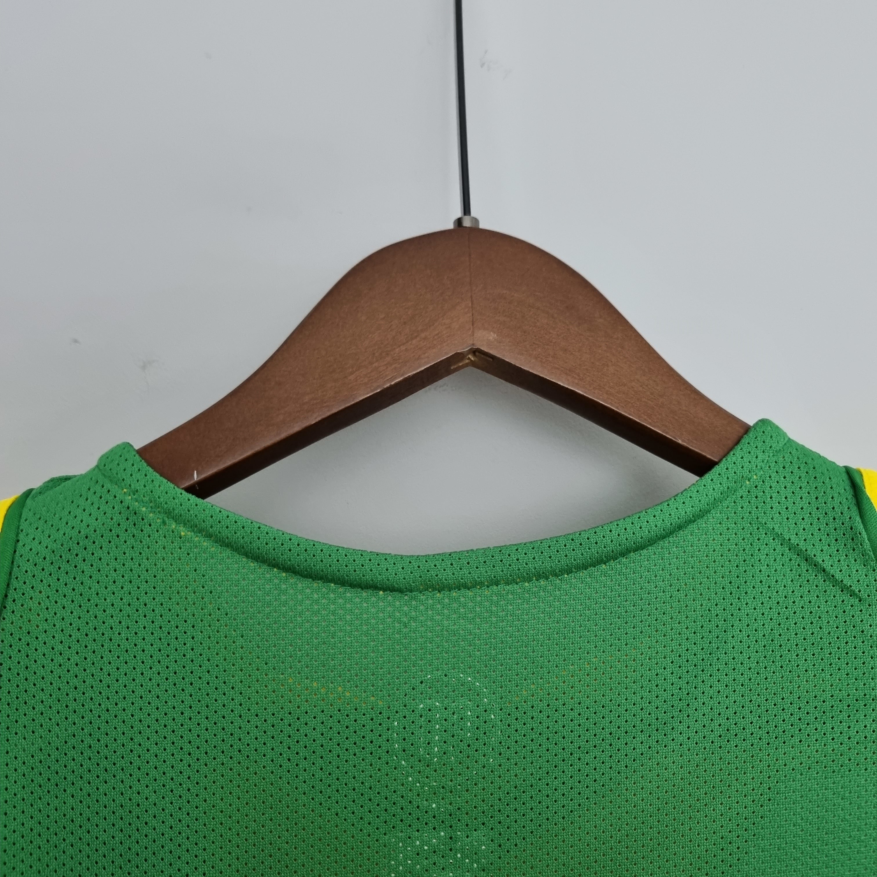 2000s Brazil Retro Football Shirt | Yellow Green Home