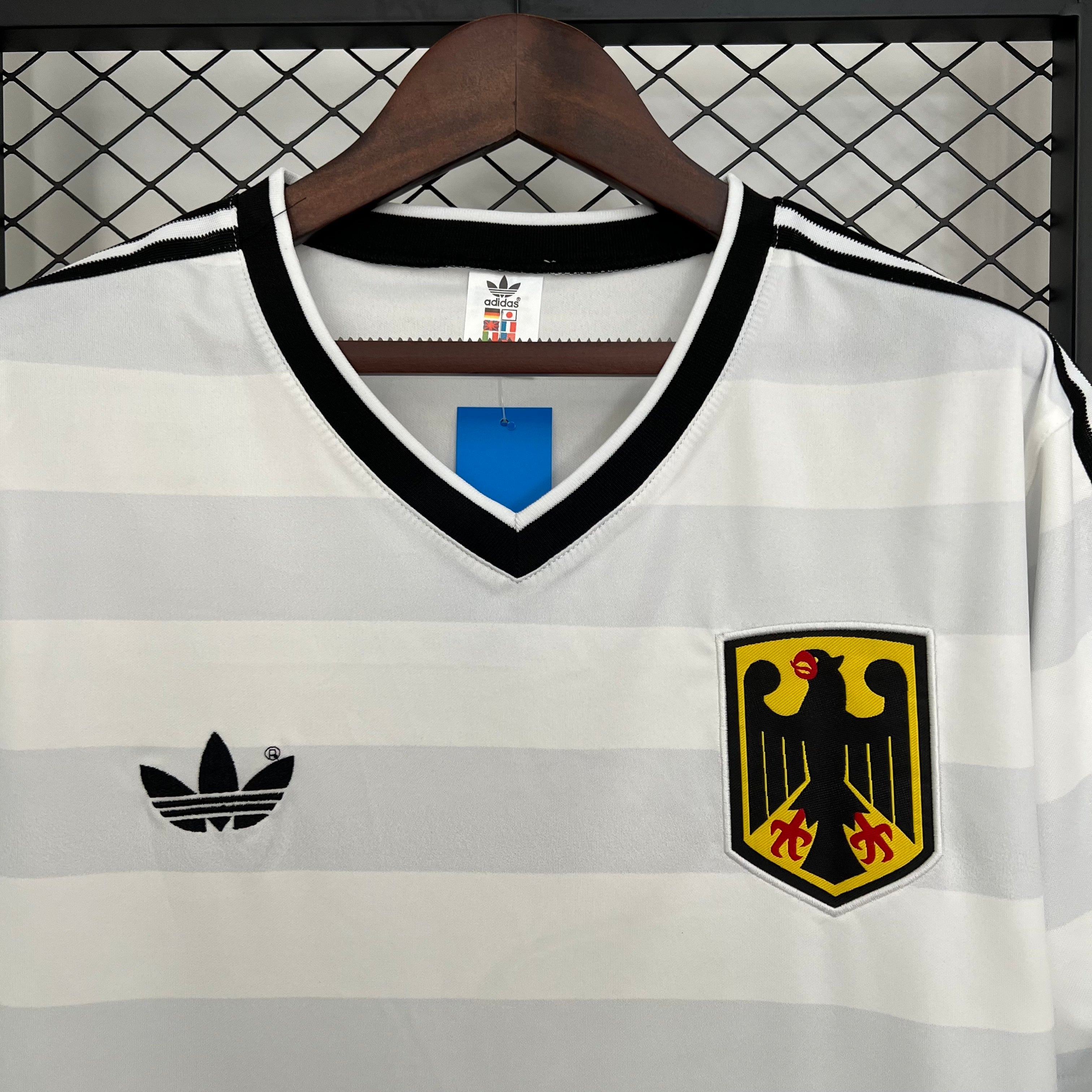 1980s Germany Retro Football Shirt | White Black Home