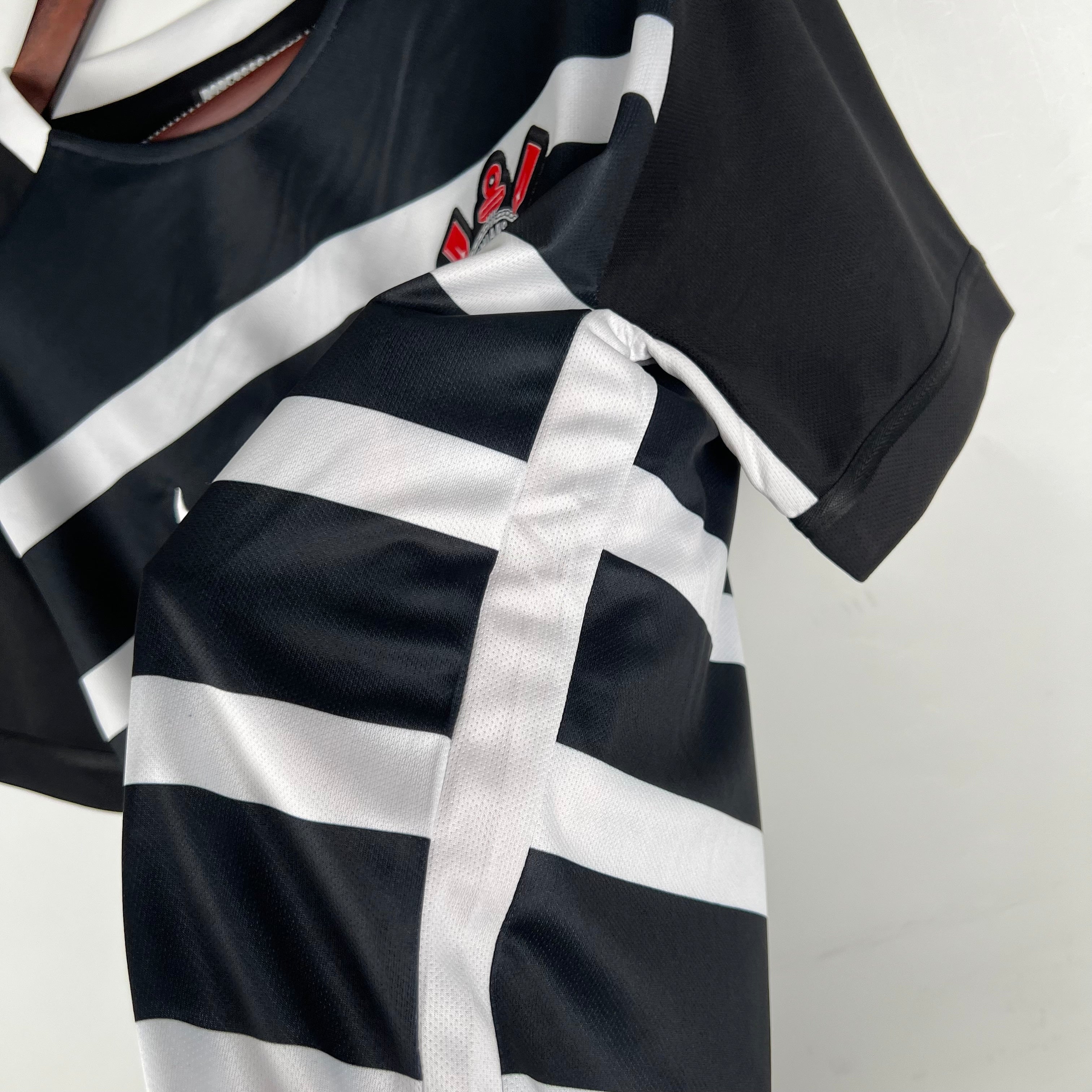 2000s Corinthians Retro Football Shirt | Black White Home
