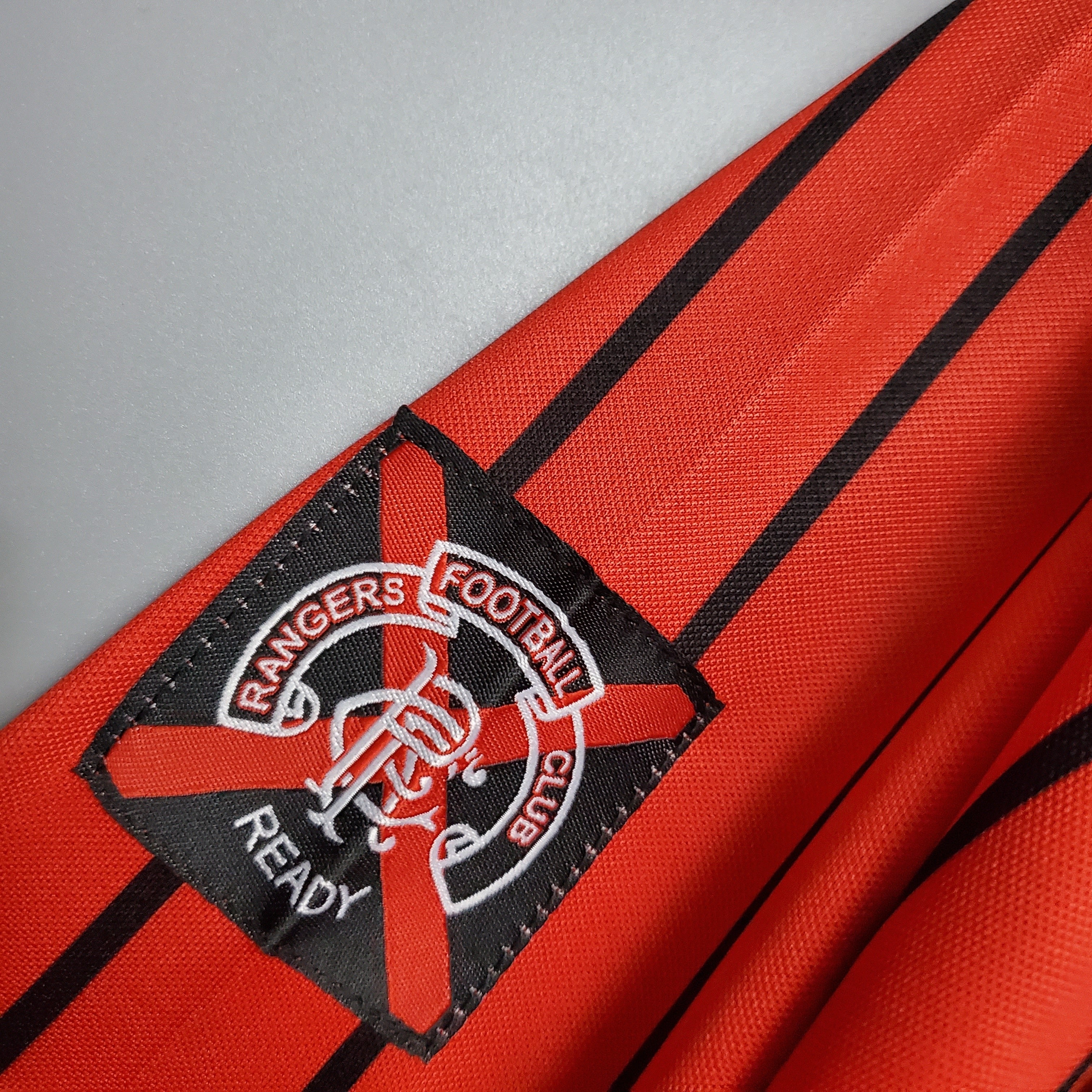 1990s Rangers Retro Football Shirt | Red Black Home