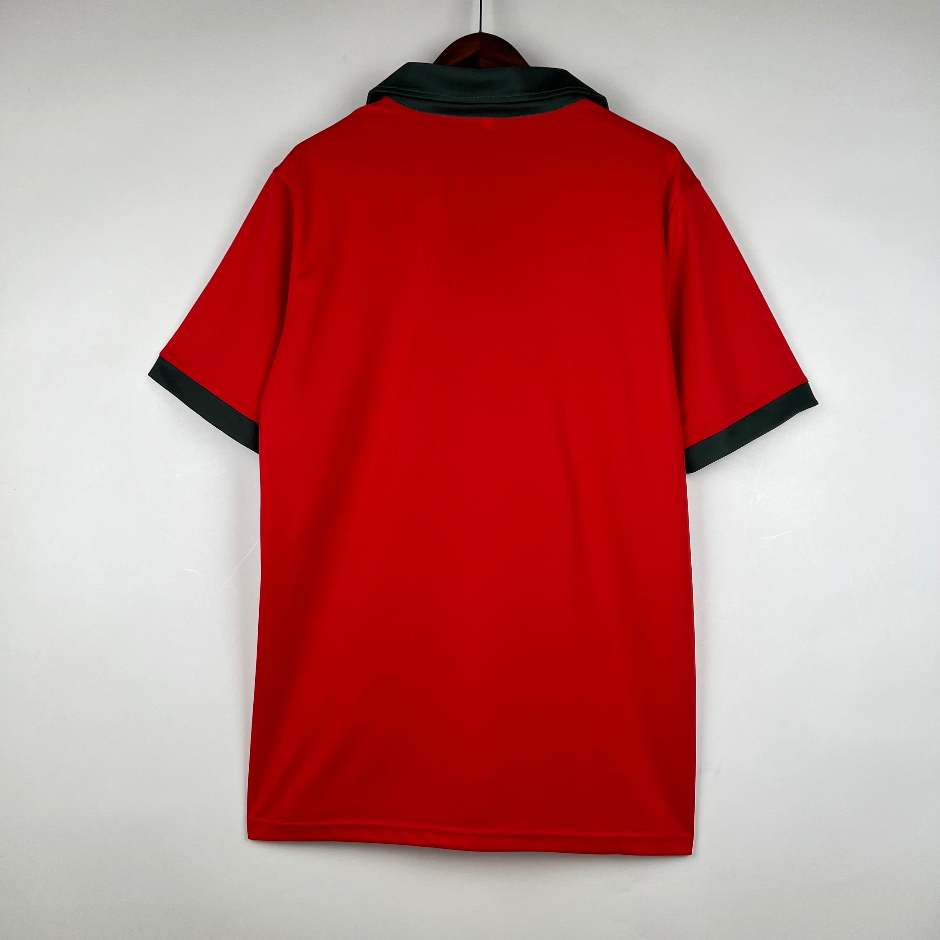1980s Portugal Retro Football Shirt | Red Green Home