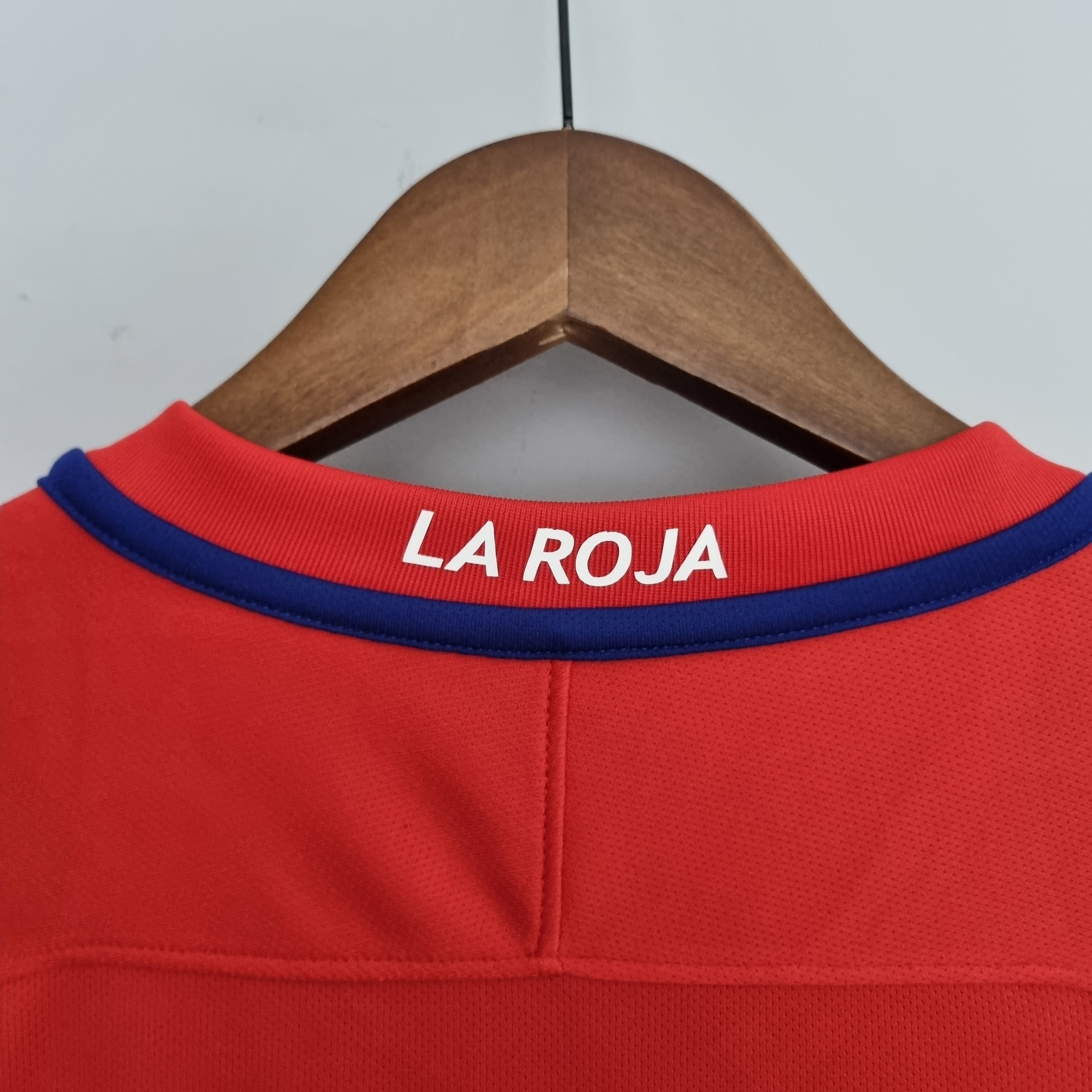 2010s Chile Retro Football Shirt | Red Blue Home
