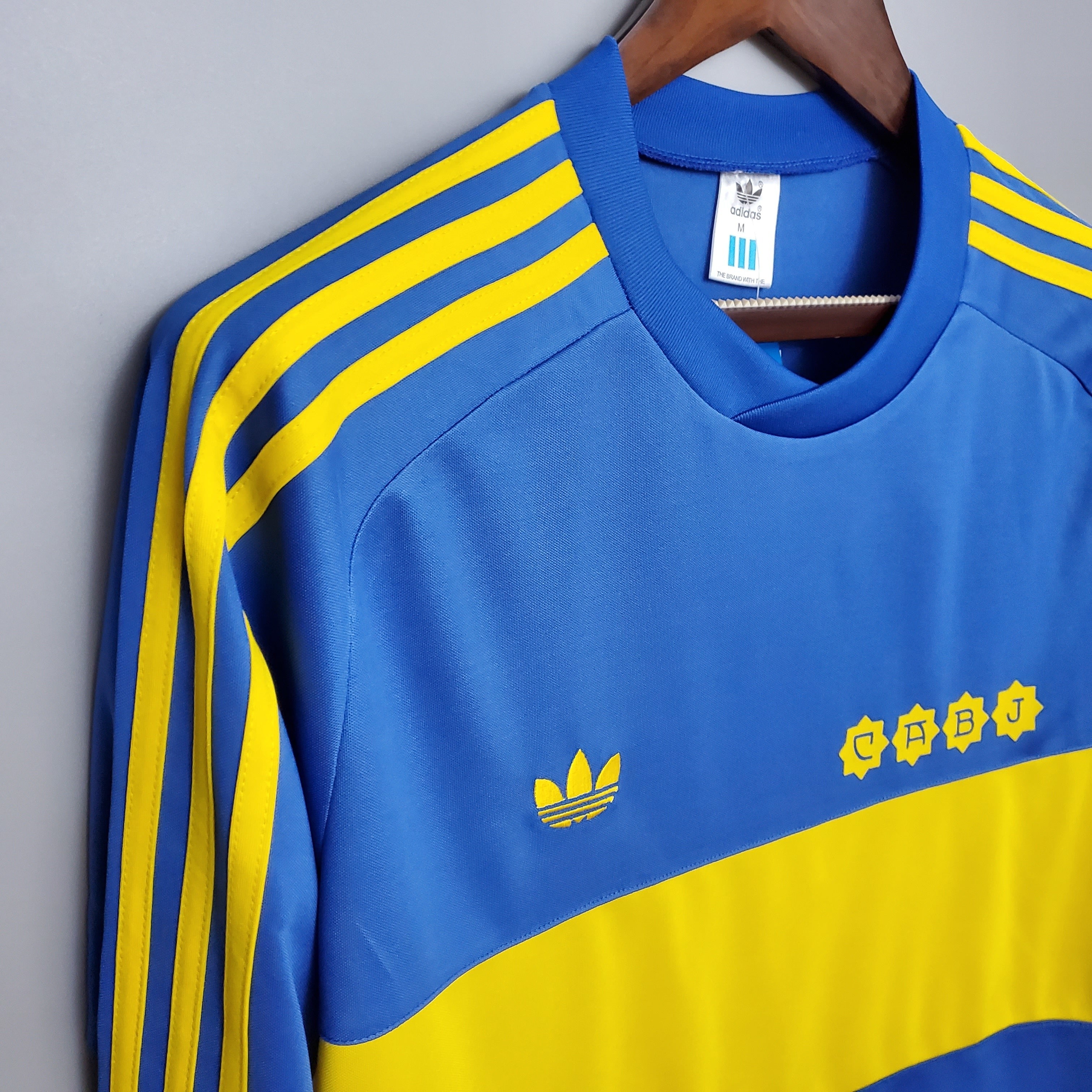 1980s Retro Football Shirt | Blue Yellow Training