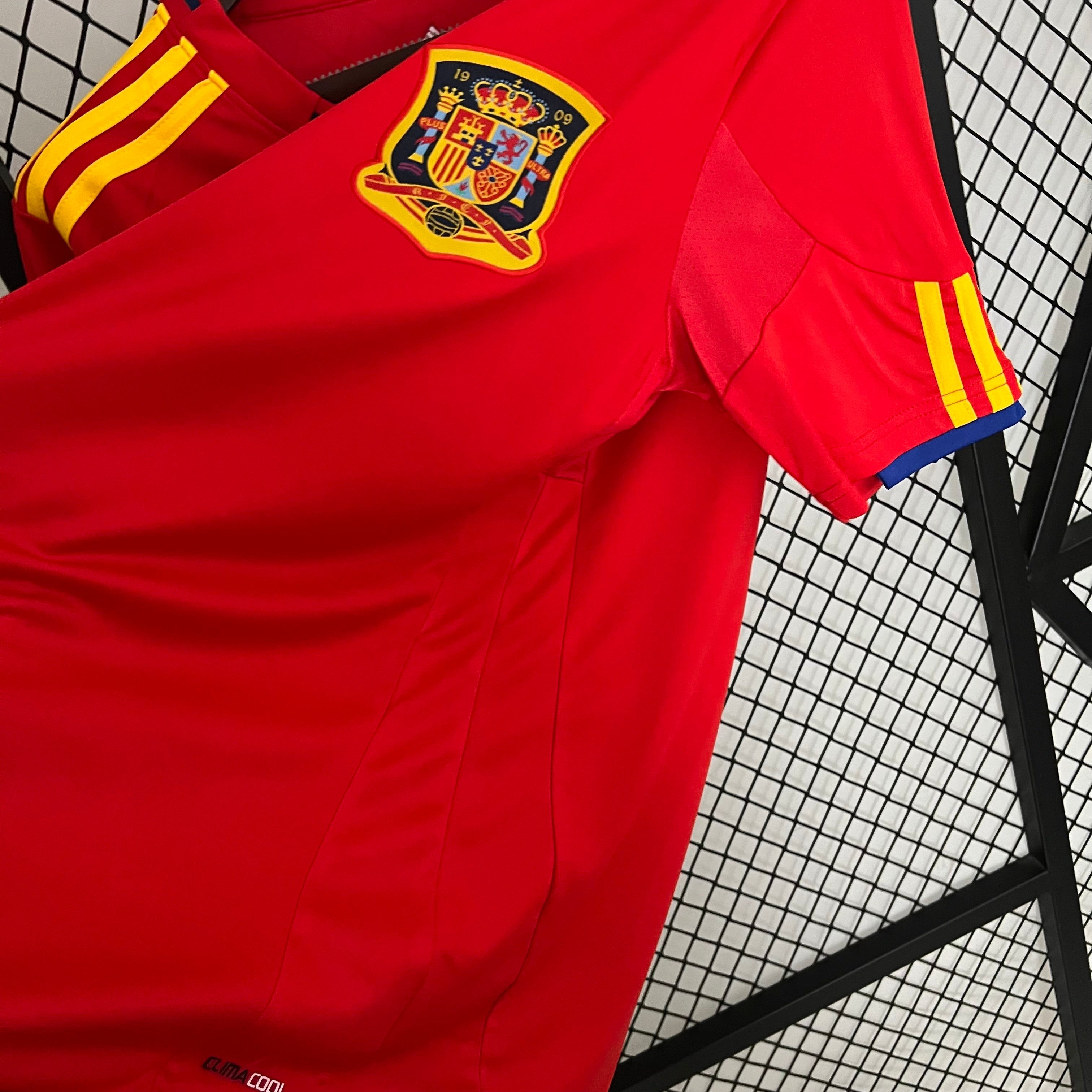 2010s Spain Retro Football Shirt | Red Yellow Home