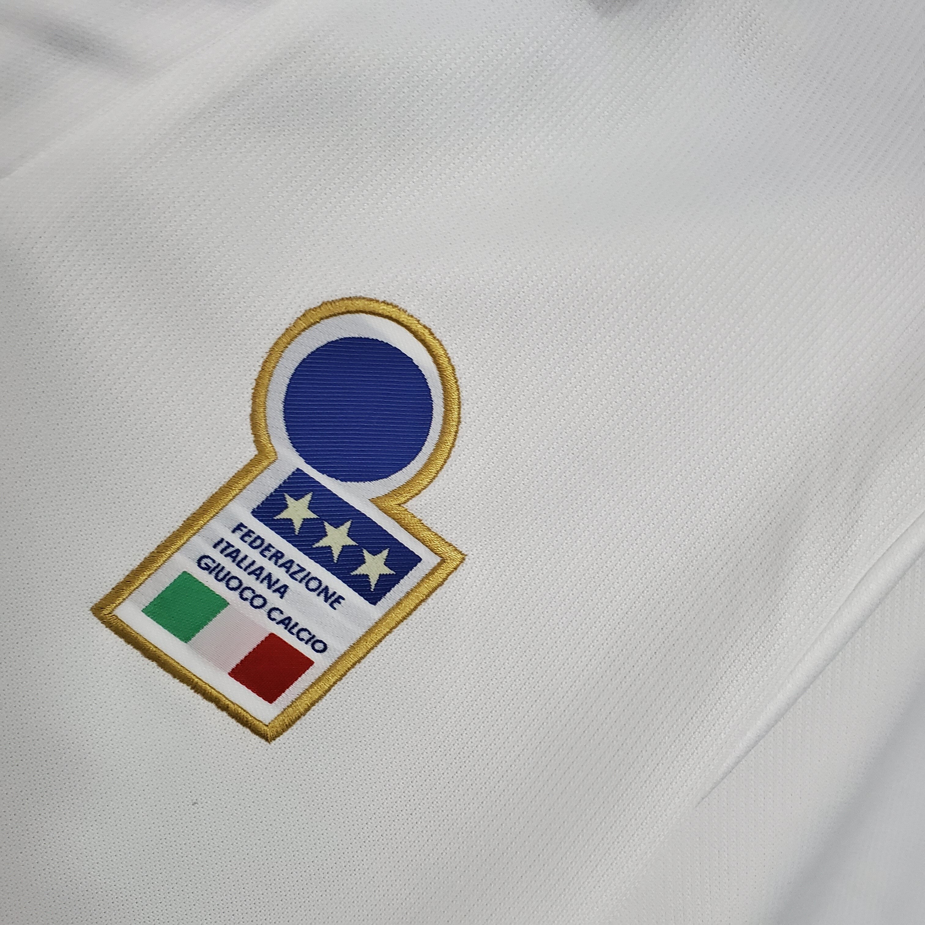 2000s Italy Retro Football Shirt | White Blue Home