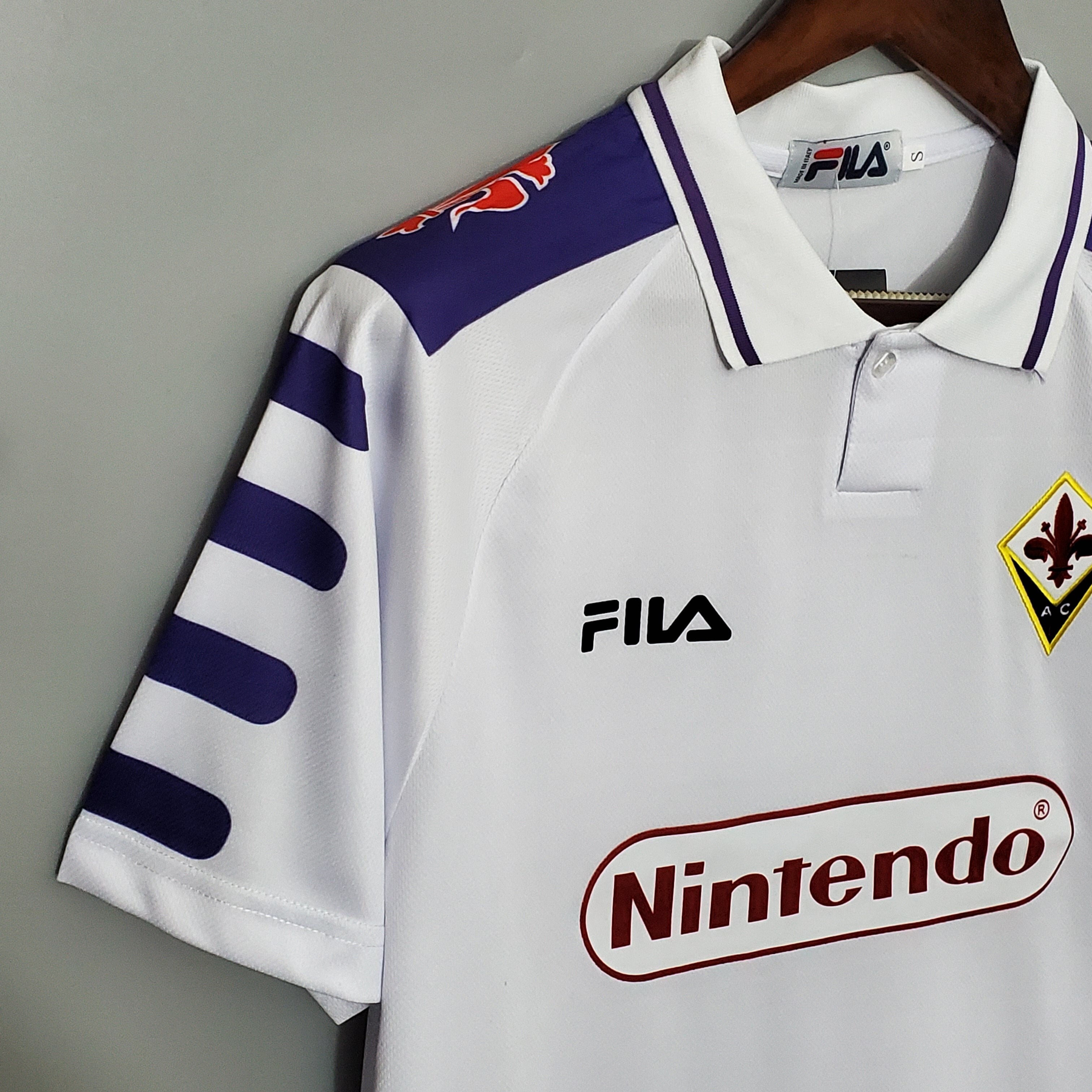 1990s Fiorentina Retro Football Shirt | White Purple Home