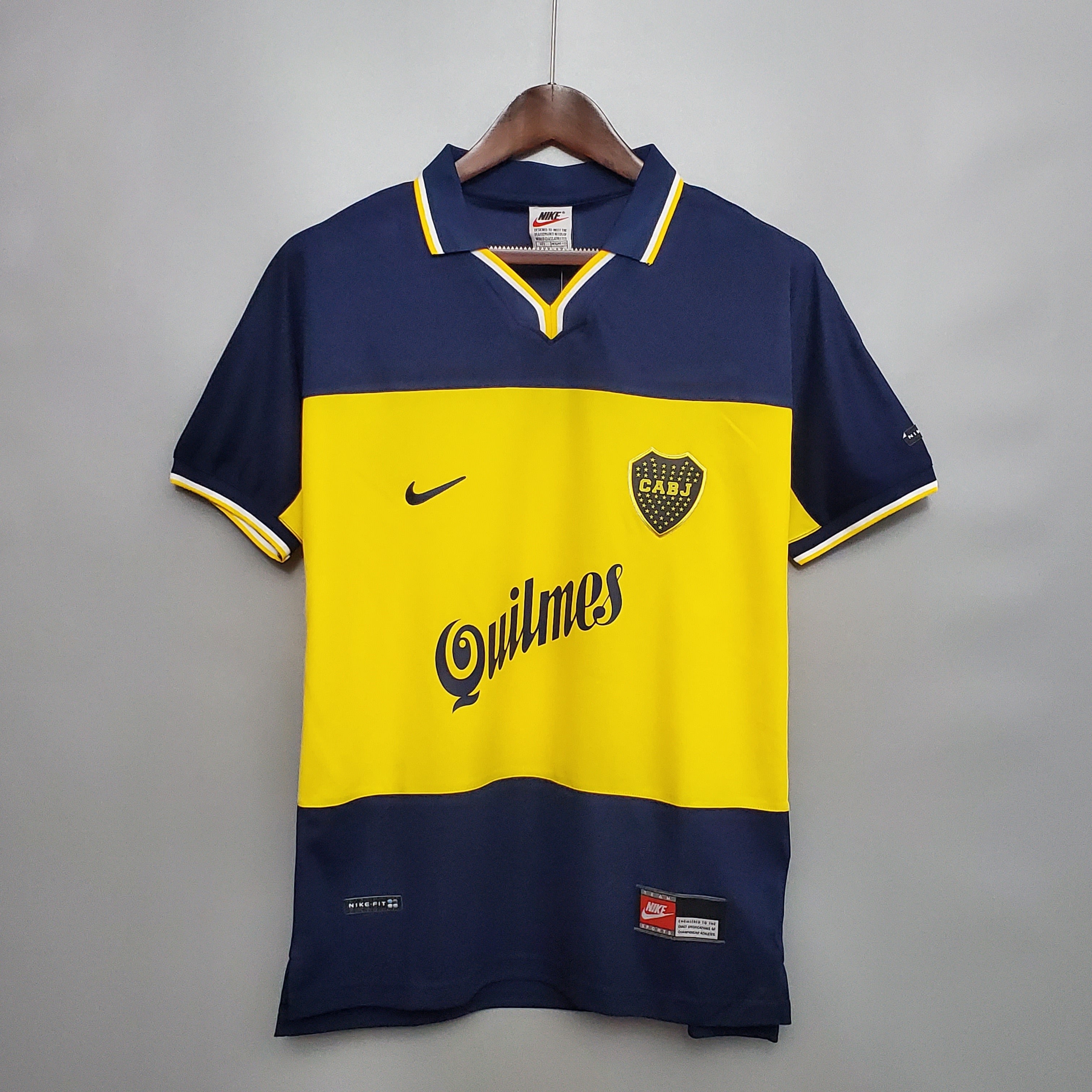1990s Boca Juniors Retro Football Shirt | Navy Yellow Home