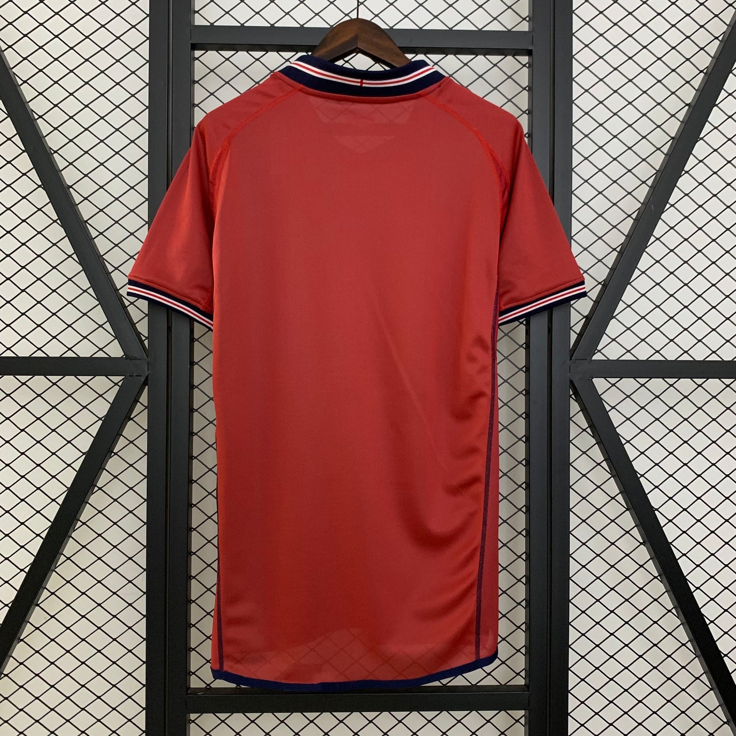 1990s England Retro Football Shirt | Red Navy Home