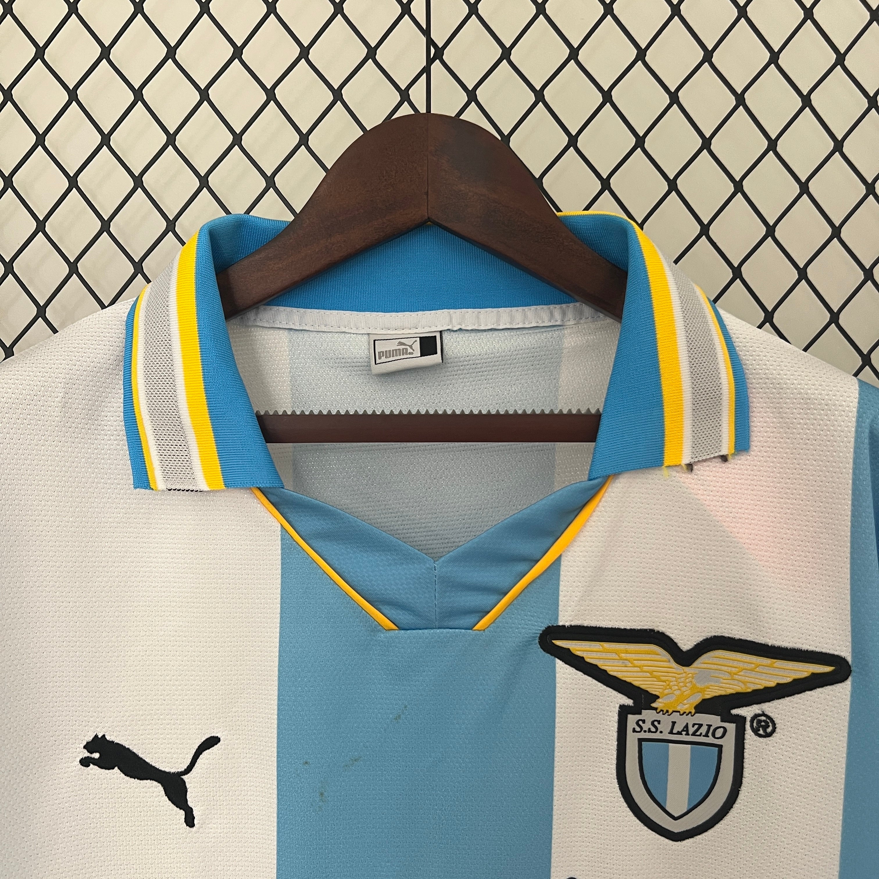 1990s Lazio Retro Football Shirt | Sky Blue White Home