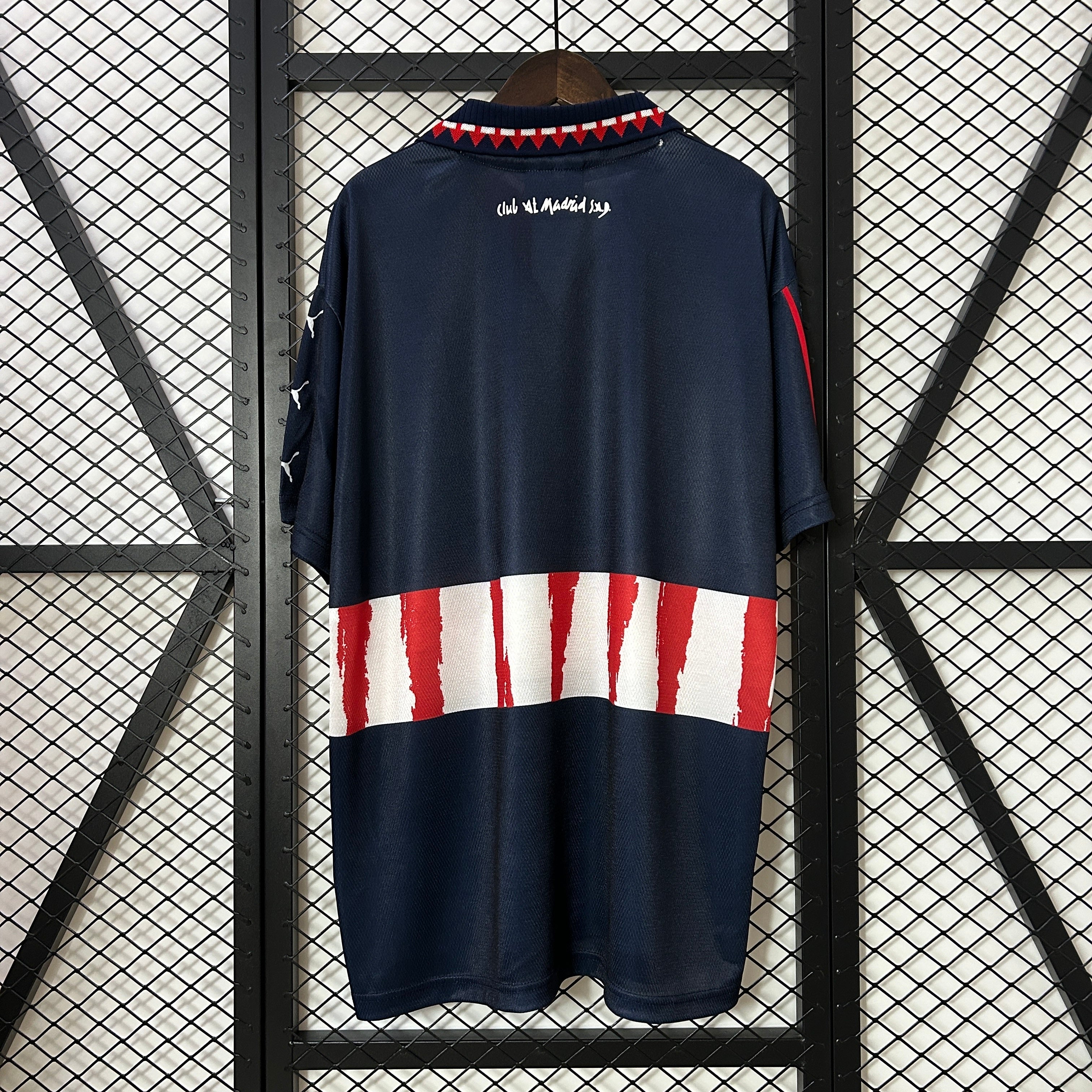 1990s Atletico Madrid Retro Football Shirt | Navy Red Home