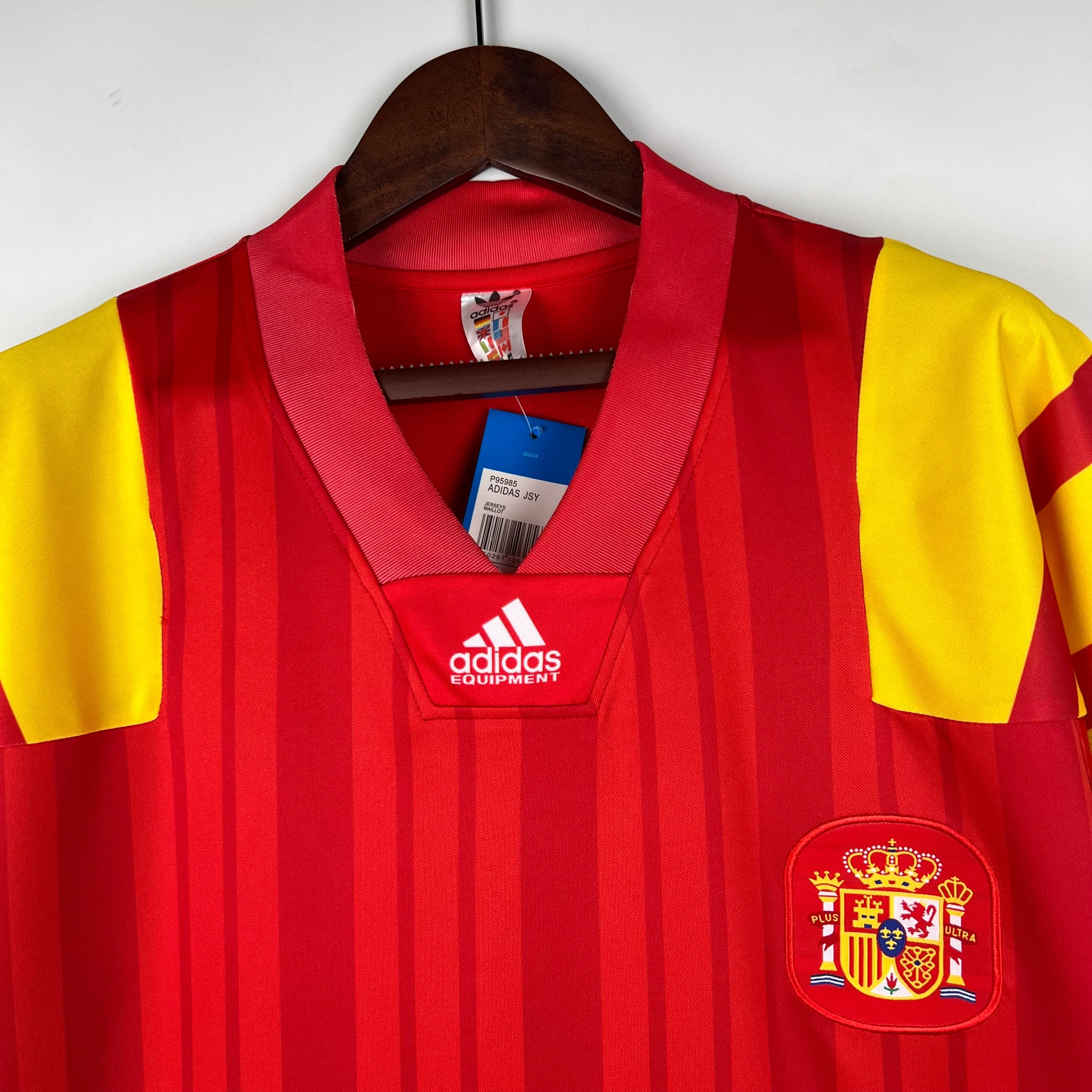 1990s Spain Retro Football Shirt | Red Yellow Home