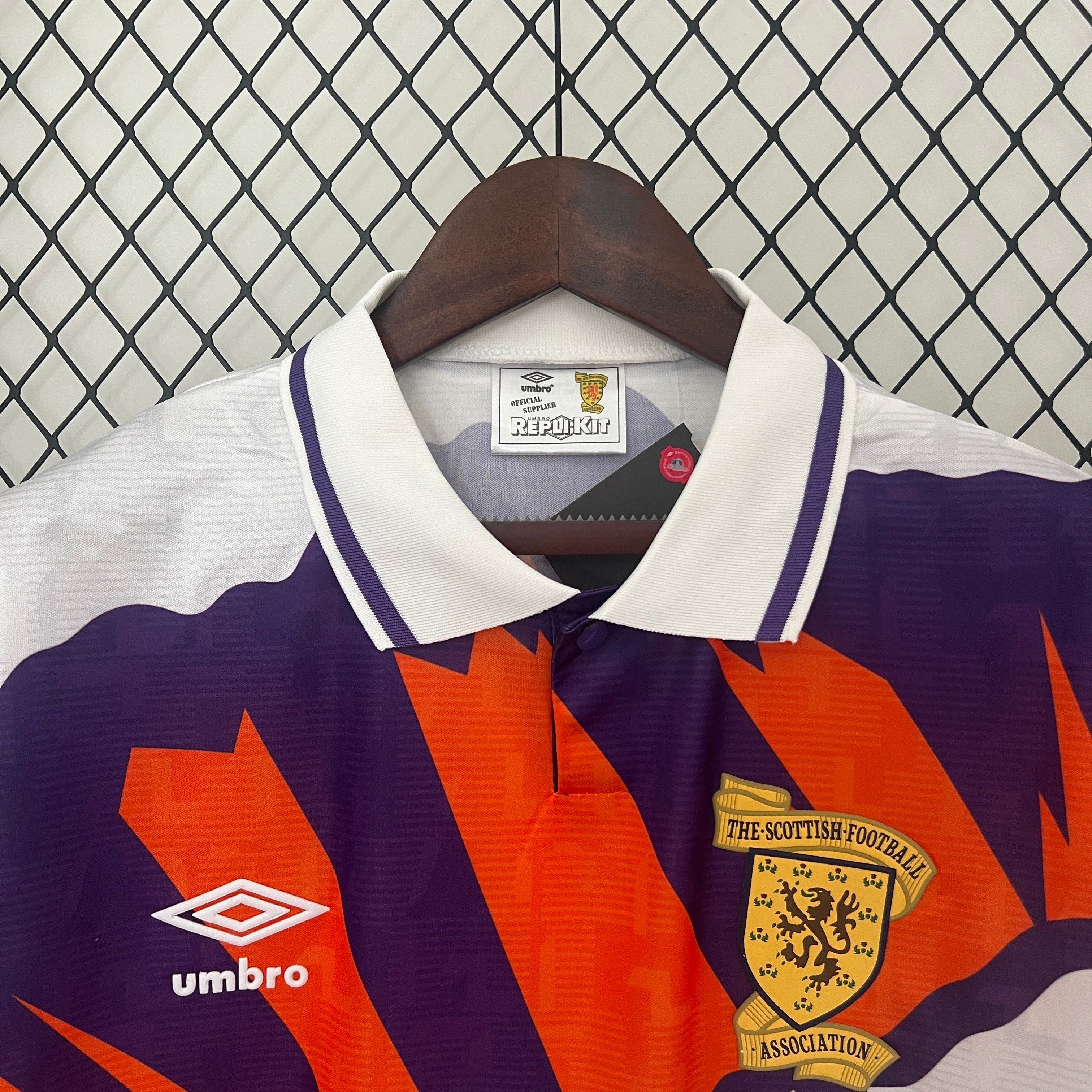1990s Scotland Retro Football Shirt | White Purple Home